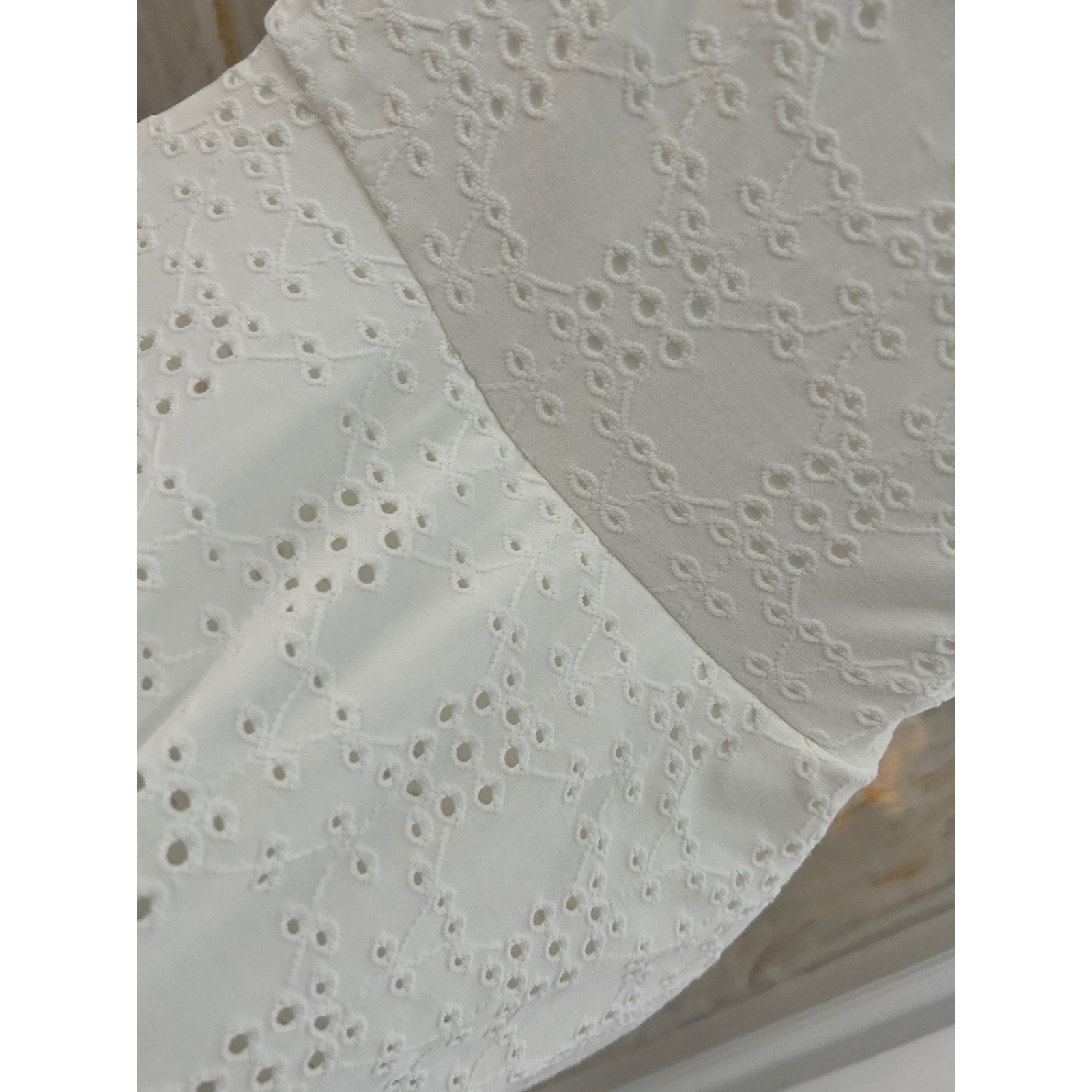 J for Justify White Eyelet Wrap Mini Dress Flirty Summer Beach Vacation S