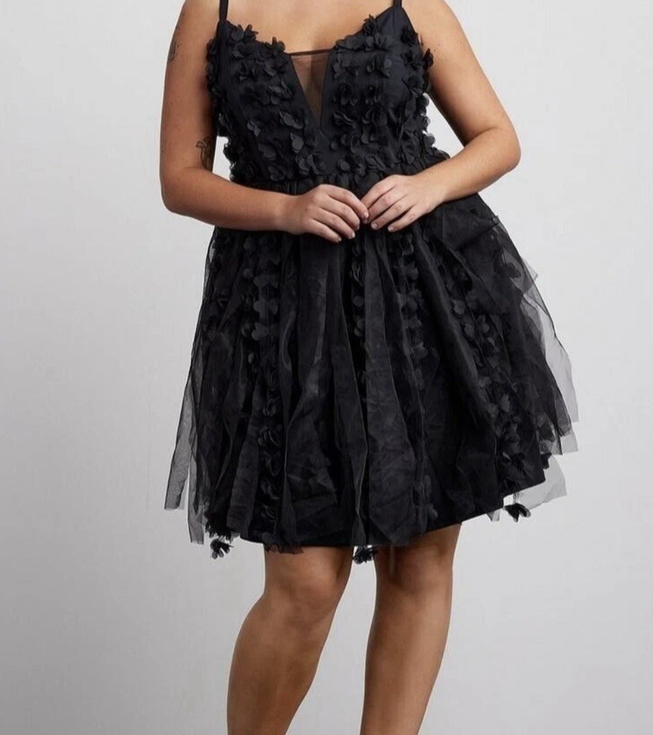 Torrid Black Roses Dress Dark Fairy Fae Witch Costume Cosplay Plus 3 3x xxxl