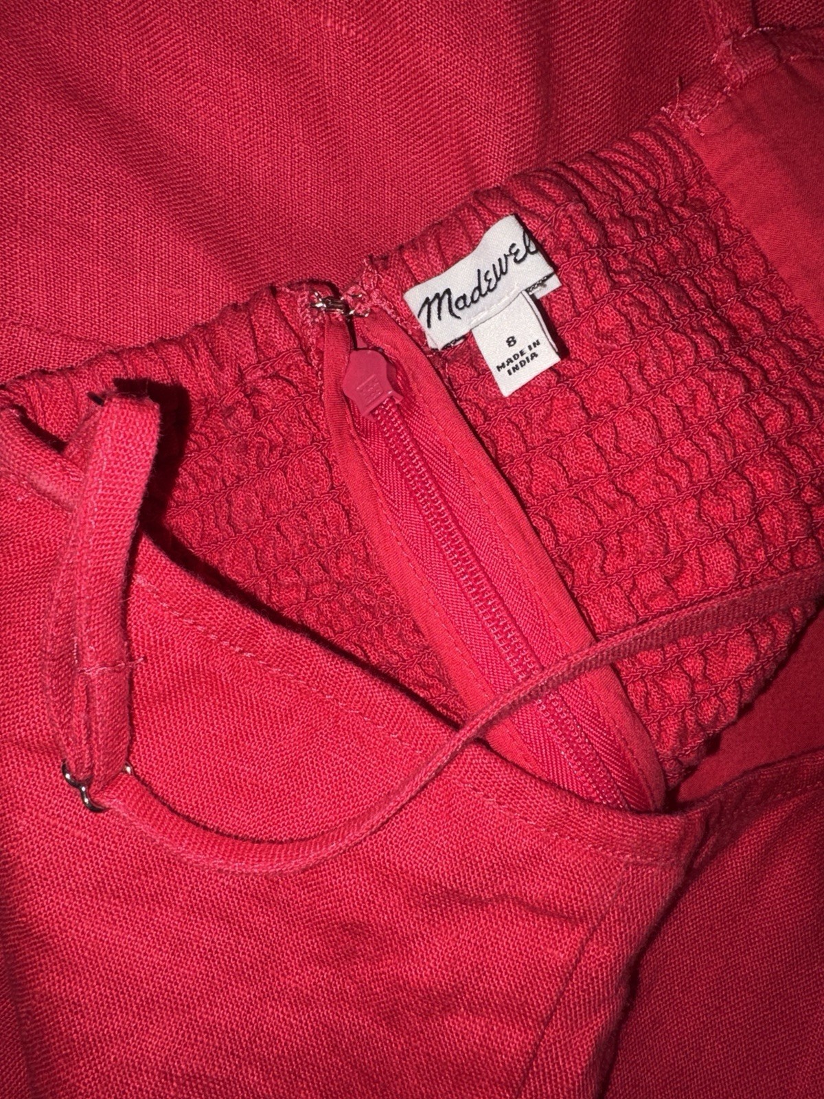 Madewell Linen Lined Watermelon Summer Dress, size 8