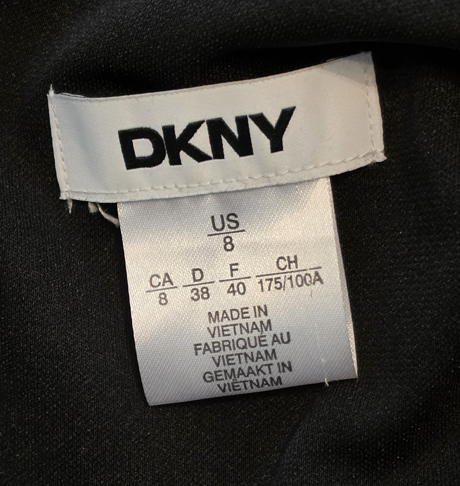 DKNY Multicolor Black/Peach/Tan Round Neck Dress Size 8