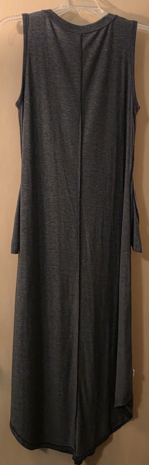 Good Vibes Rainbow Graphics Sleeveless Gray Maxi Dress M w/Pockets
