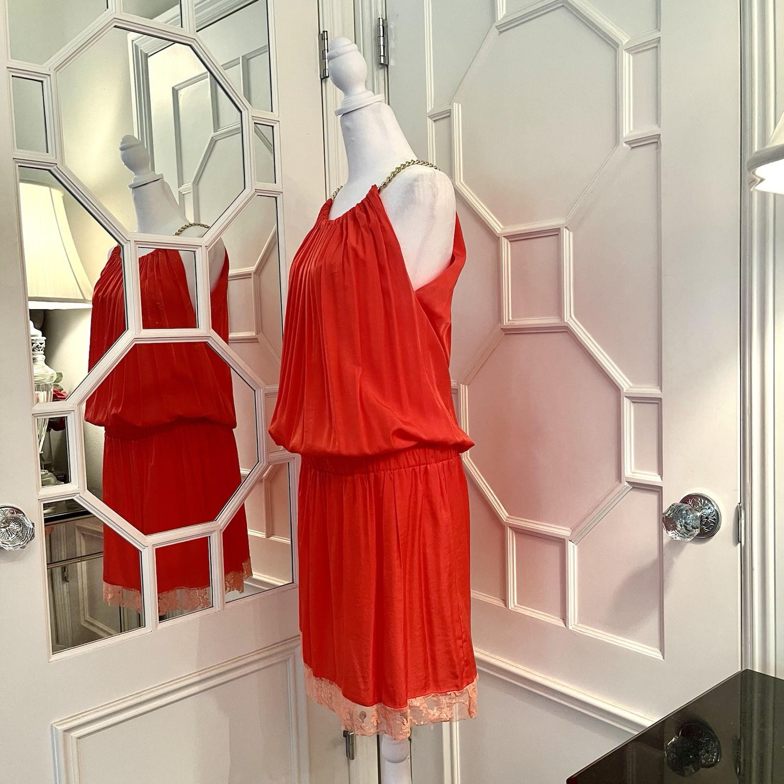 PIANURA STUDIO Silky Mini dress As 10 (US) – Coral