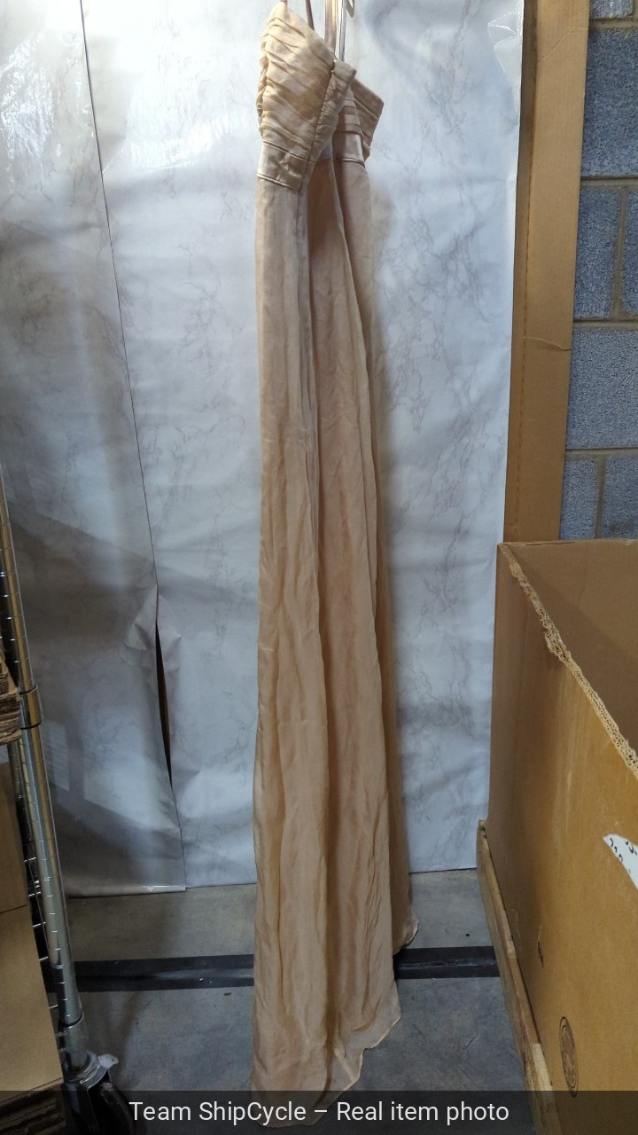 without tags Laundry by Design 100 Silk Nude Rusched Empire Lined Formal G2U