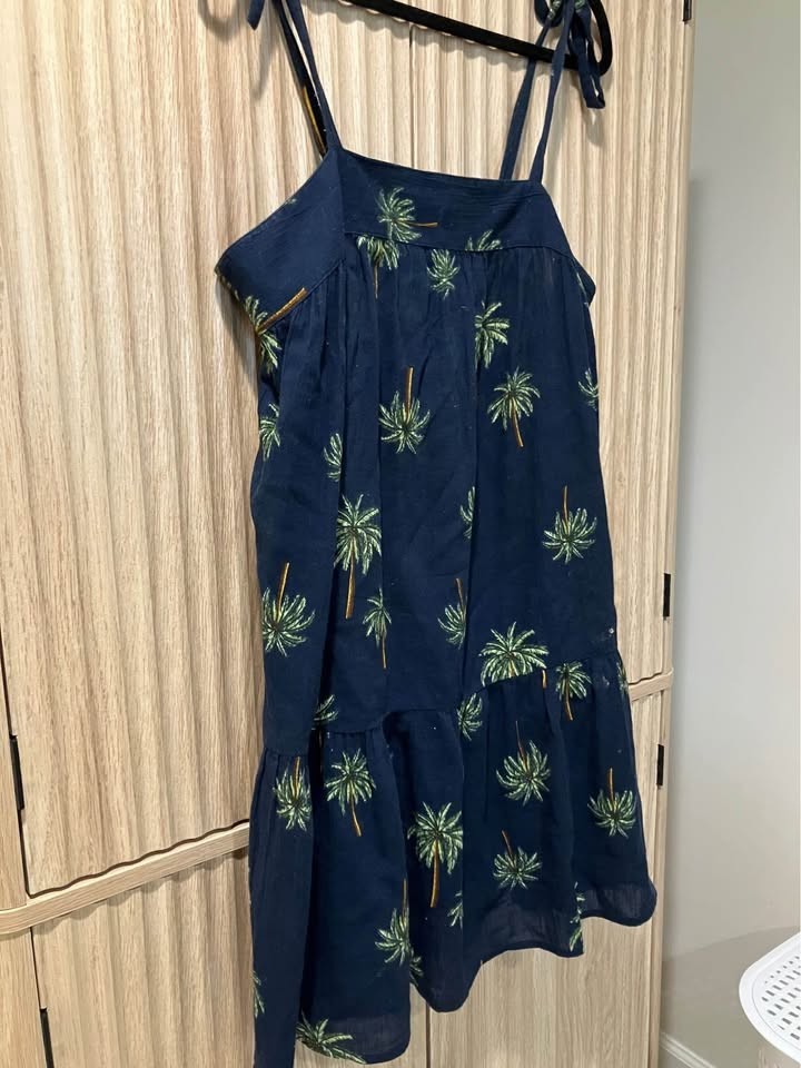 Women’s Loft Navy Beach Palm Tree Dress / Coverup (M)