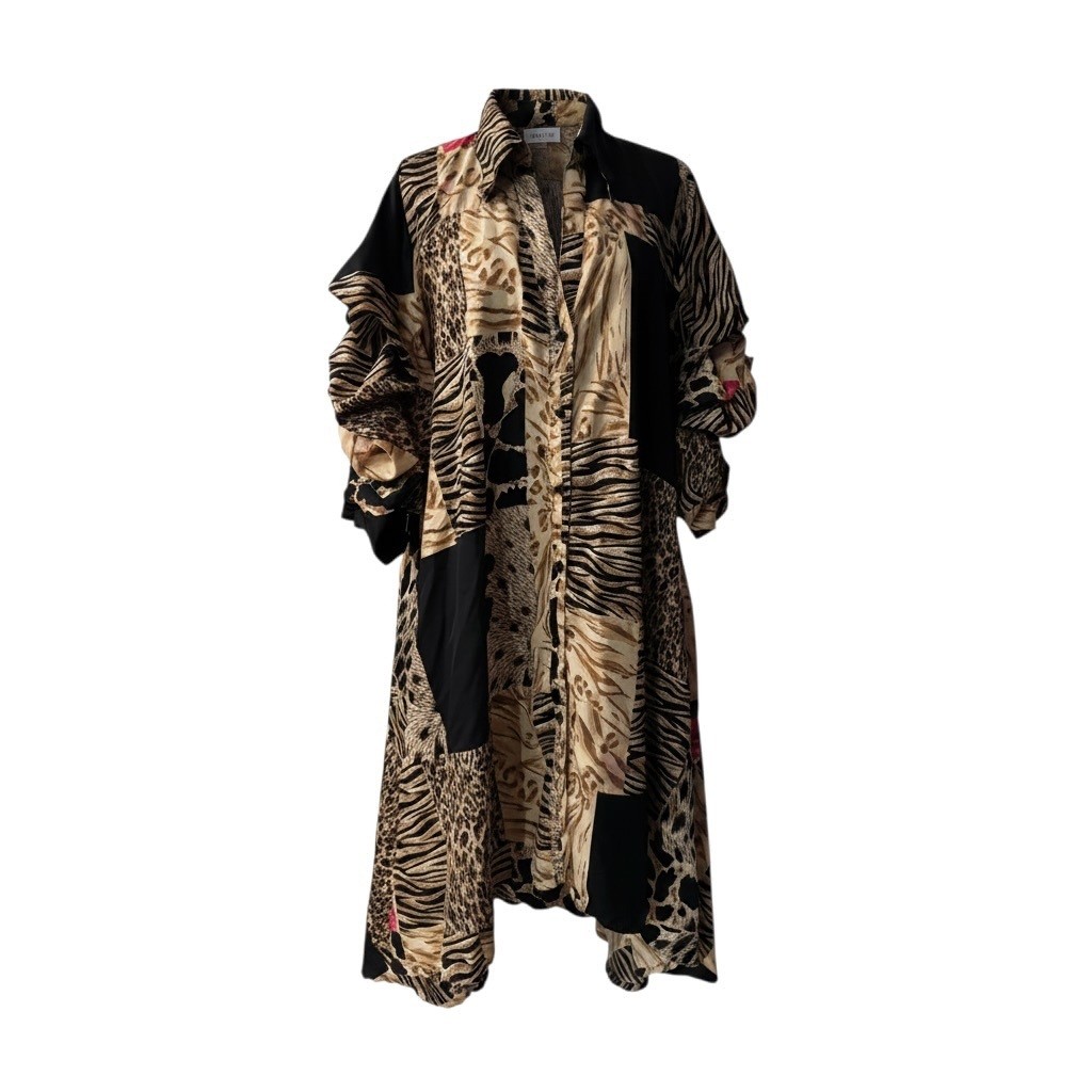 Step In Style 3X Animal Print Button-Up Dress
