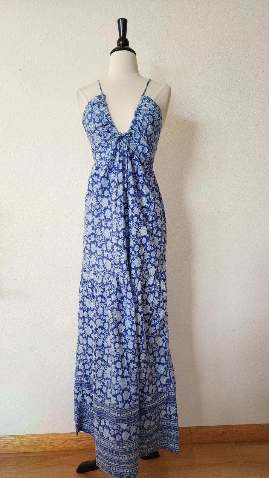 New Anthro Maxi Dress Size Small Linen Wedding Romantic Europe Vacation Coquette