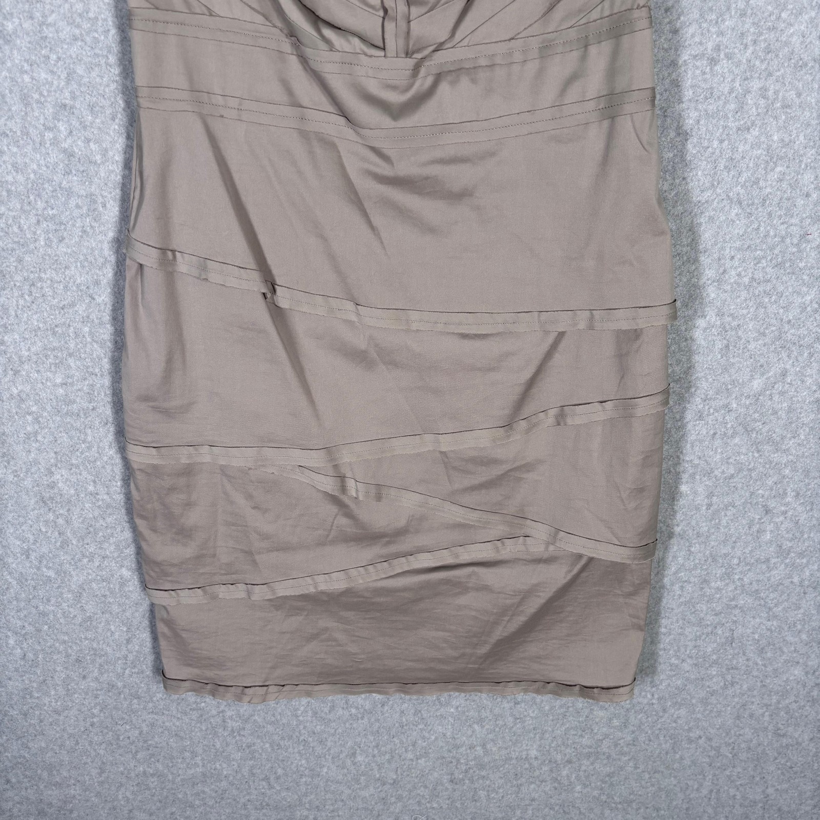 Alfani Dress 4 Bandage Layer Asymmetric Stretch Neutral Quiet Luxury Avant Garde