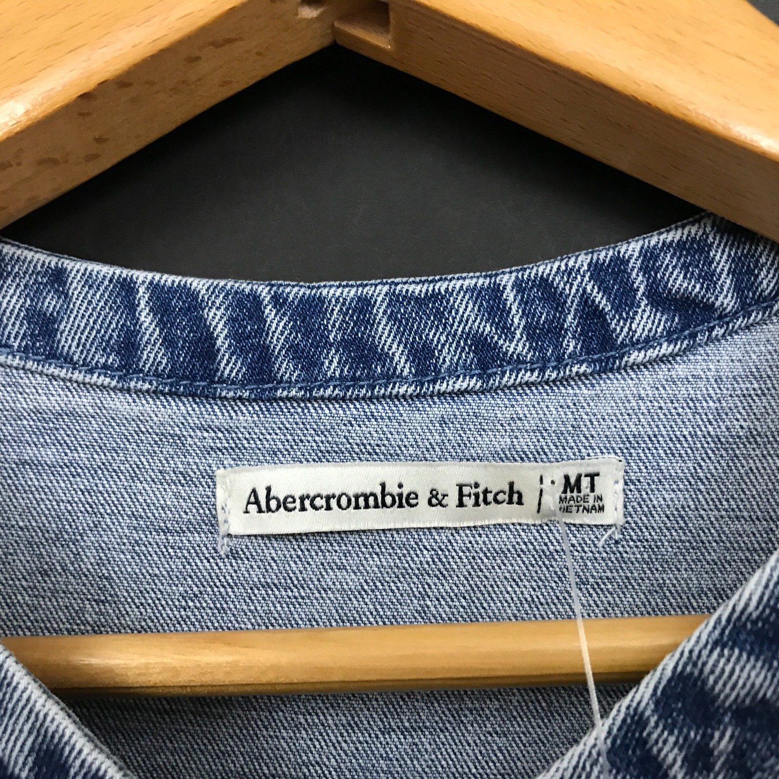 NWT Abercrombie & Fitch A&F Mara Vest Midi Dress Sleeveless Blue Denim M Tall