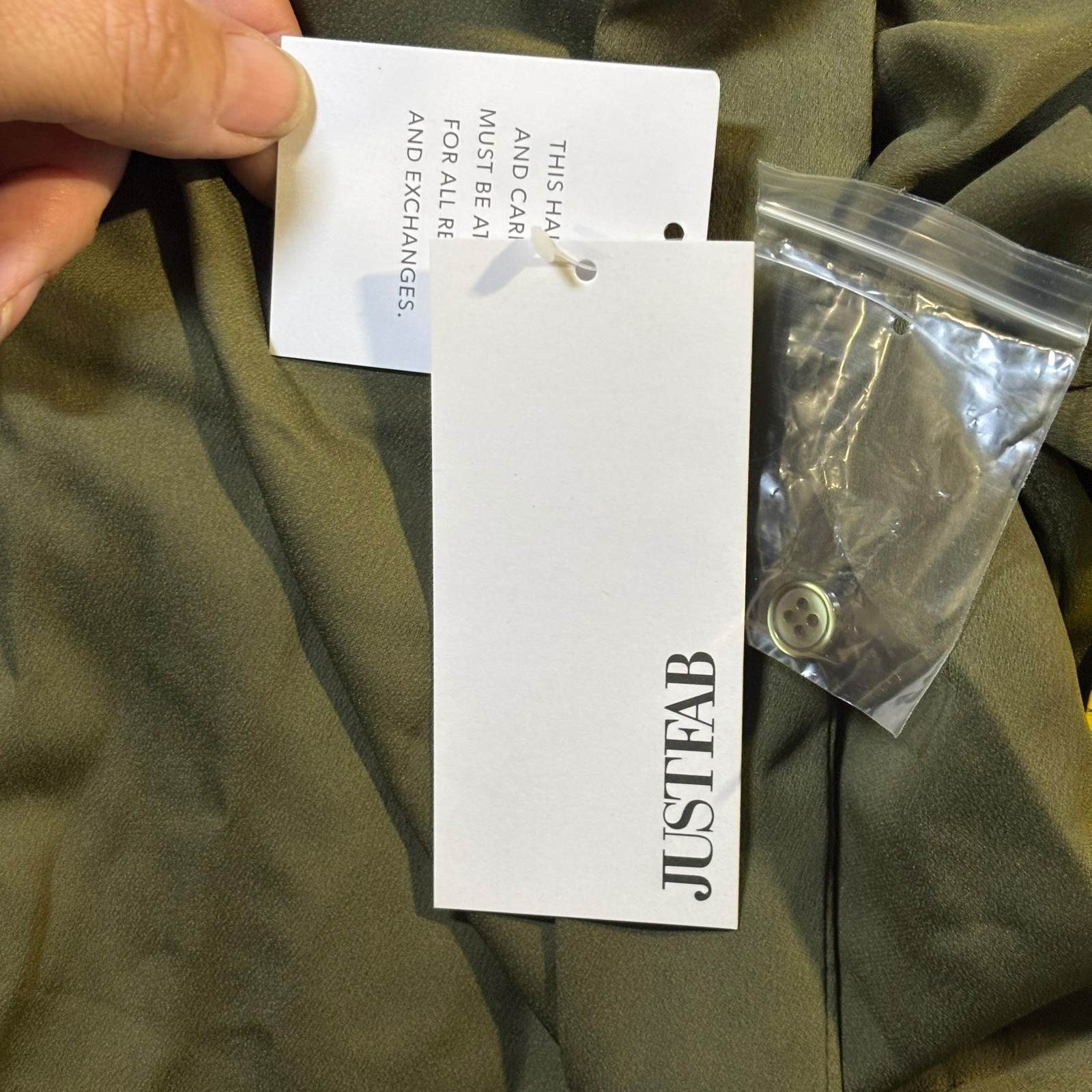 Just Fab Olive Green Button Front Bow Neck Long Sleeve Maxi Dress Womens XL