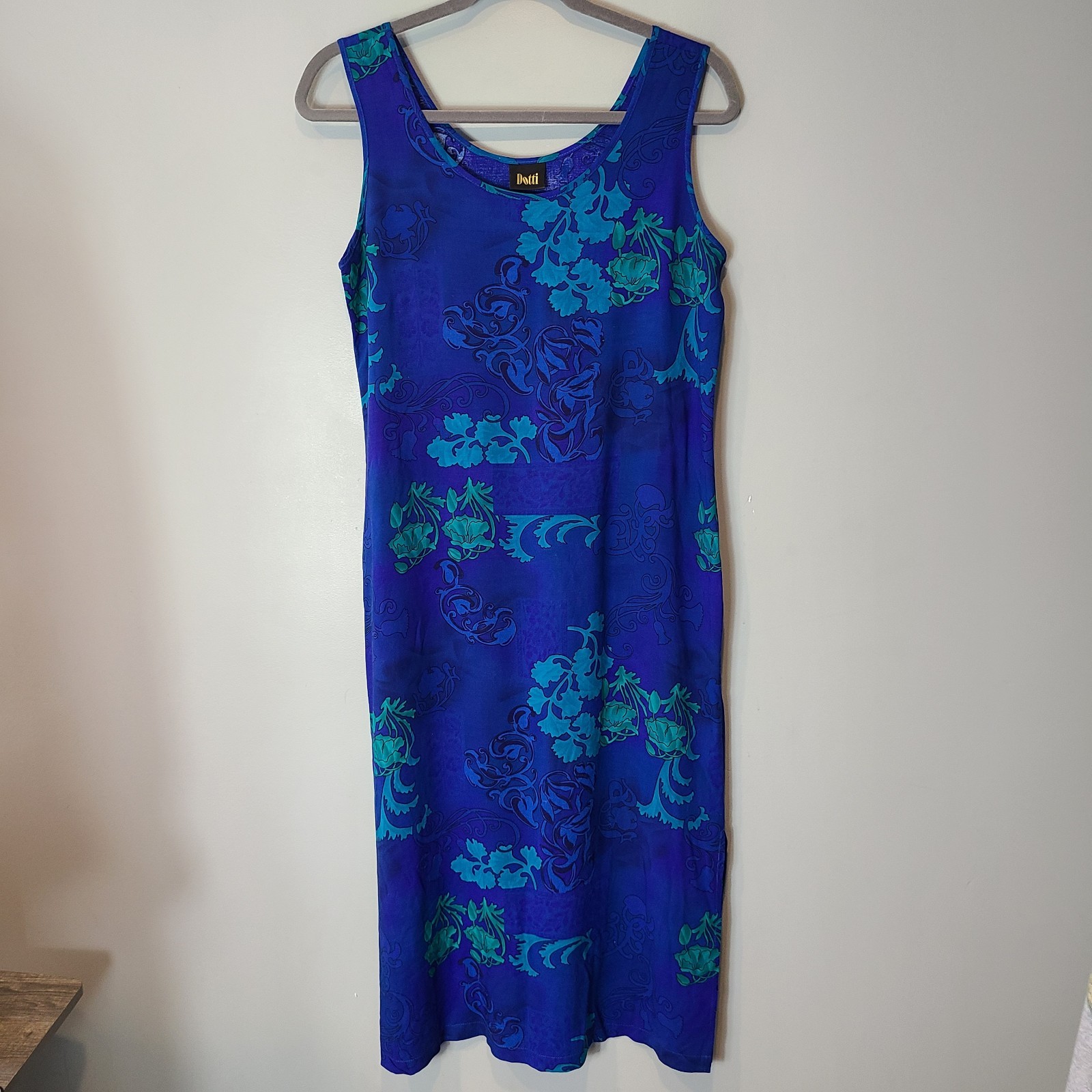 Vtg Maxi Dress Sz XL Cottage Y2K Fairy Grunge Gypsy Boho Beach Resort Tropic