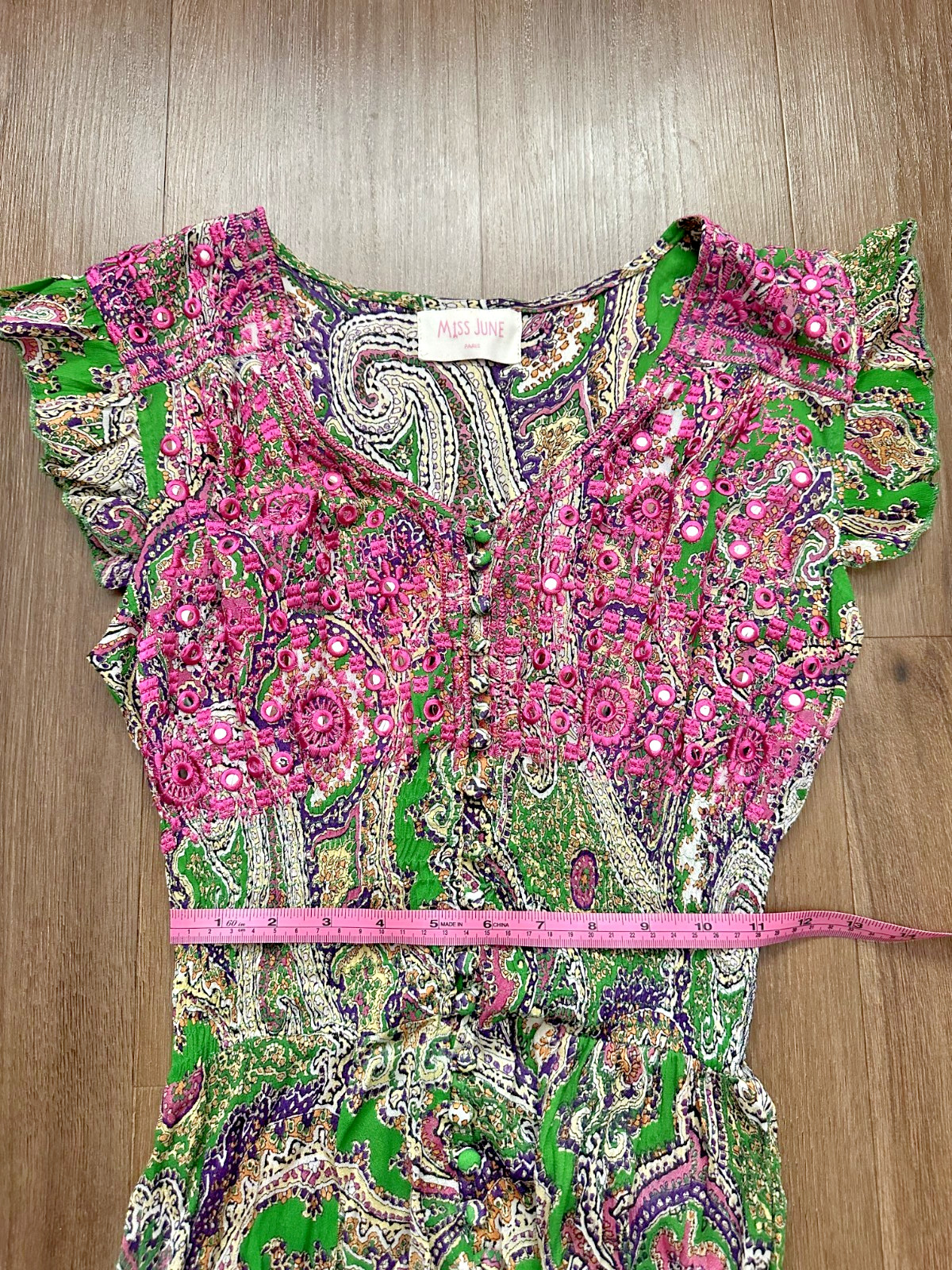 Miss June Dress Legend OS Maxi sequins paisley