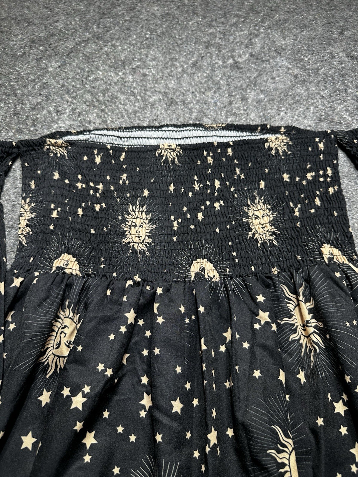 Romwe Dress Celestial Multi Stars Design Metallic Off The Shoulder Women L