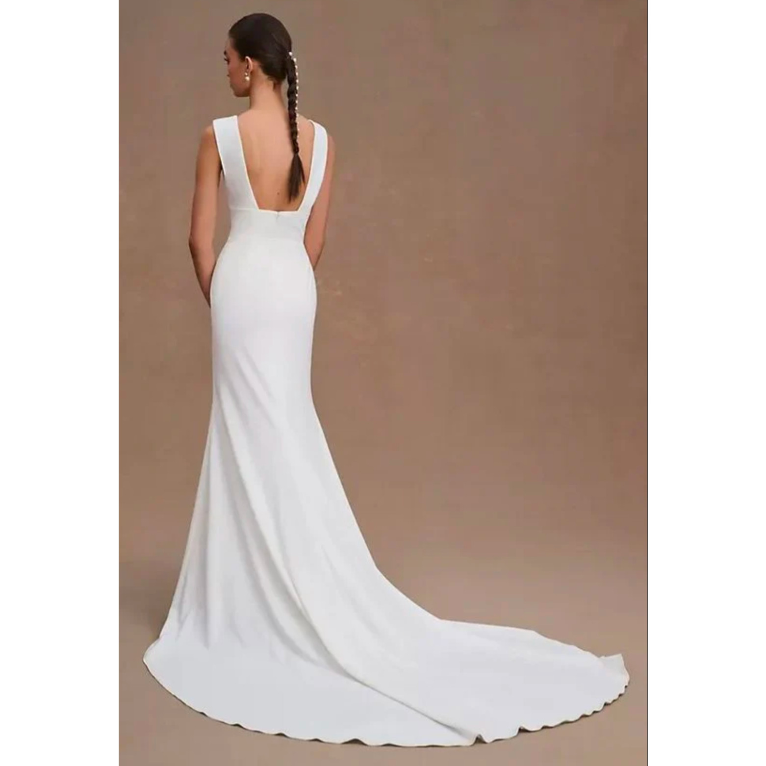 Wtoo by Watters Chloe Plunge V Neck Wedding Dress Size 14 Minimalist Bridal Gown
