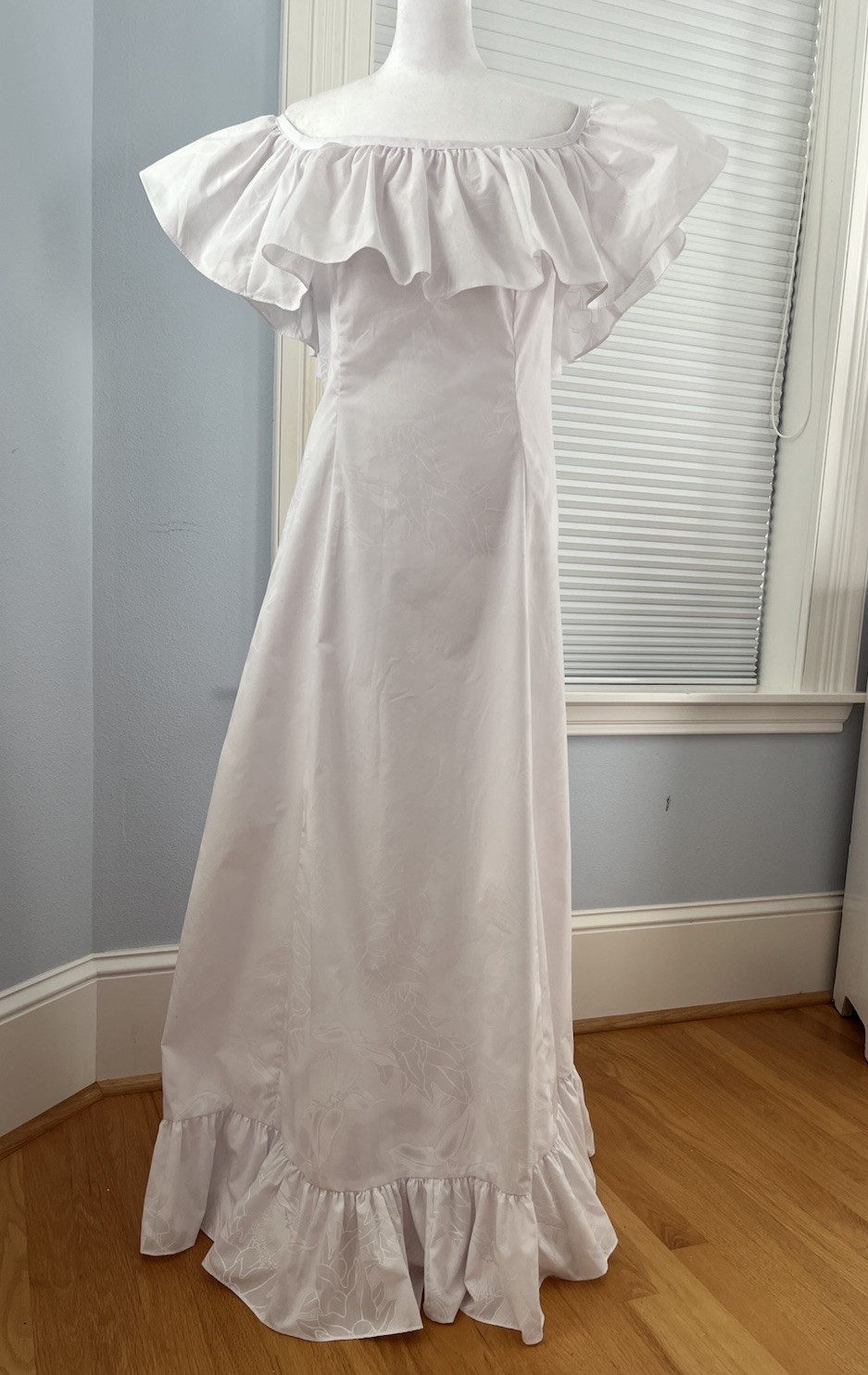 White Hawaiian Wedding Dress Gown flowy Beach Bridal Honeymoon Island XL 14 16