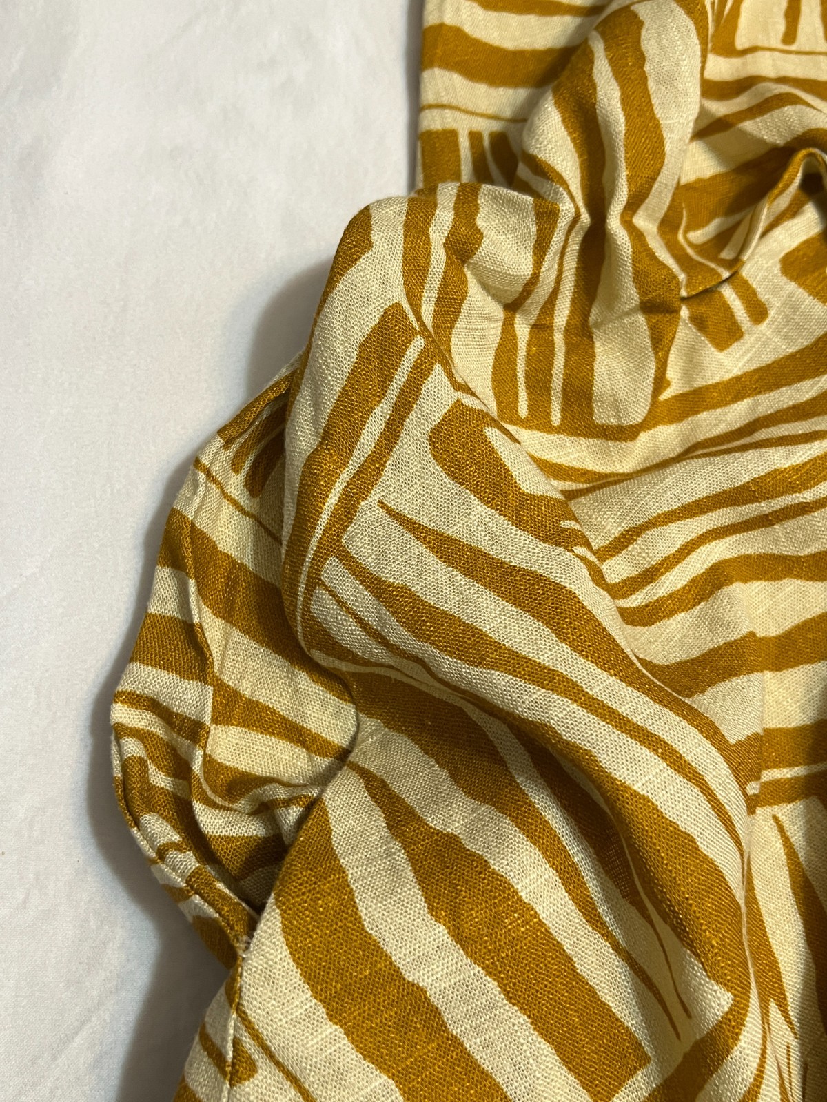 NWT Lost + Wander Mustard Geometric Print Maxi Dress Size S Linen Blend Boho