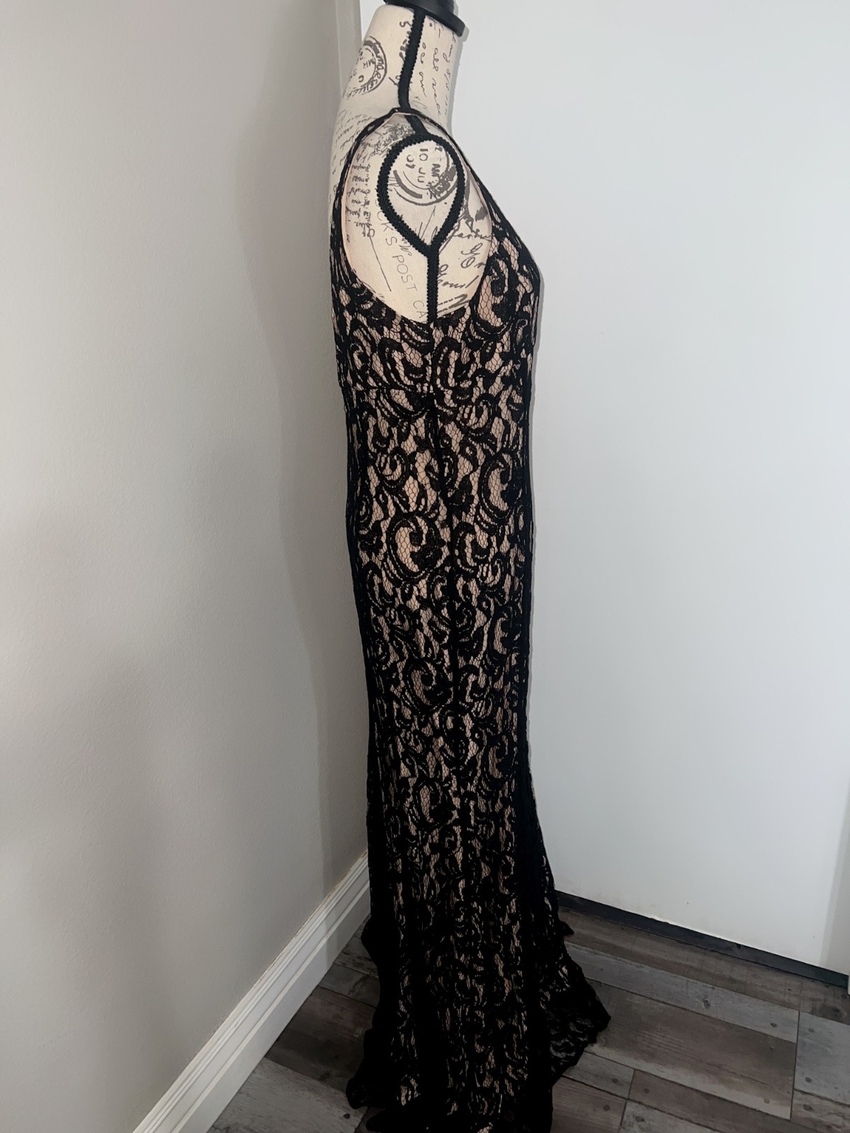 BCBG black lave long dress