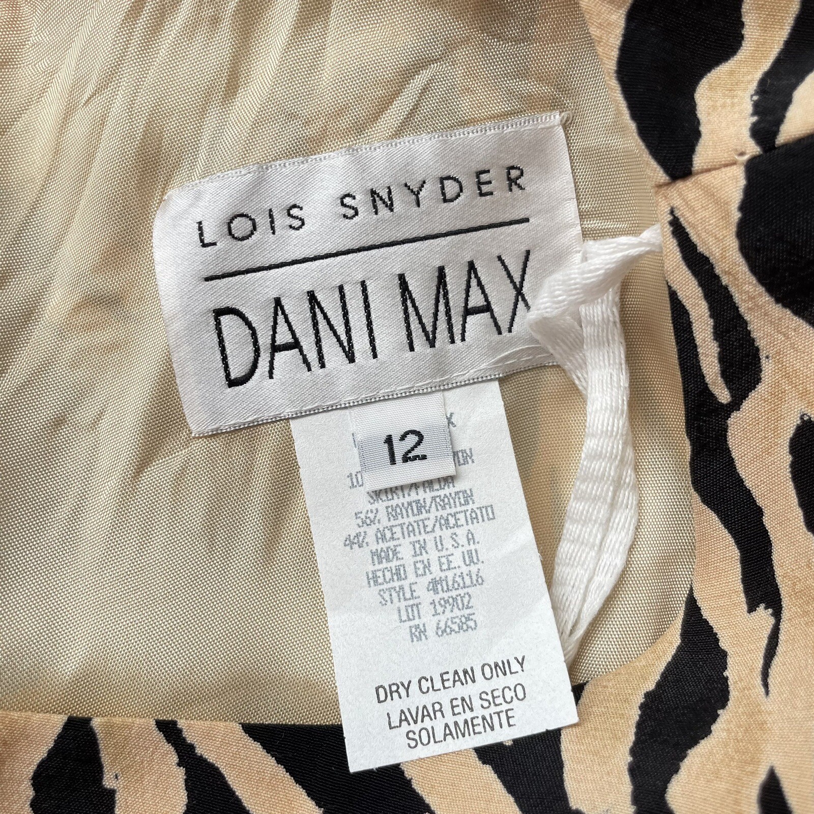 Lois Snyder Dani Max Tiger Office Evening Maxi Dress 90s 80s Vintage Modest 12