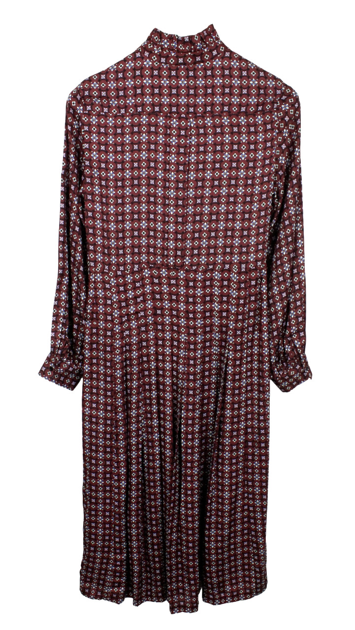 Sandro Thina Dress Womens (Eu) 38 Long Sleeve Pattern Split Midi