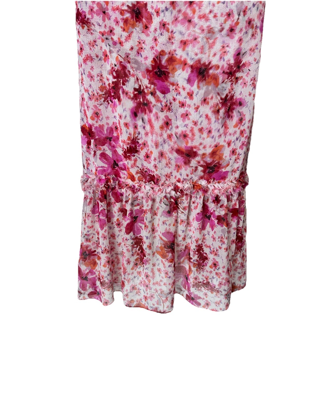 MISA Los Angeles Aurelie Floral Ruffled Maxi Dress Small Hi Lo Luxury Party $450