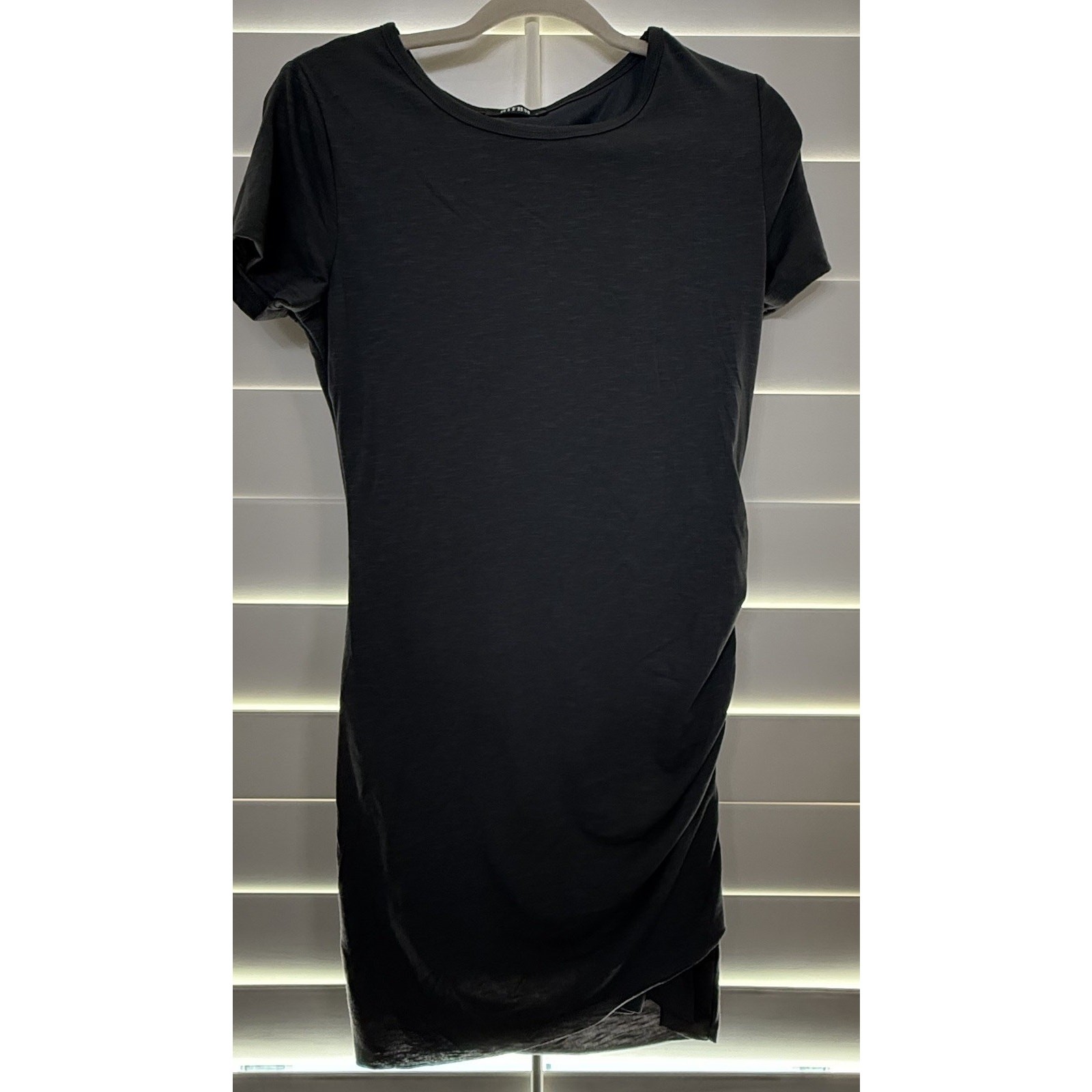 BTFBM Slate Grey Short Sleeve Bodycon Ruched T-Shirt Dress – Womens – Size Small