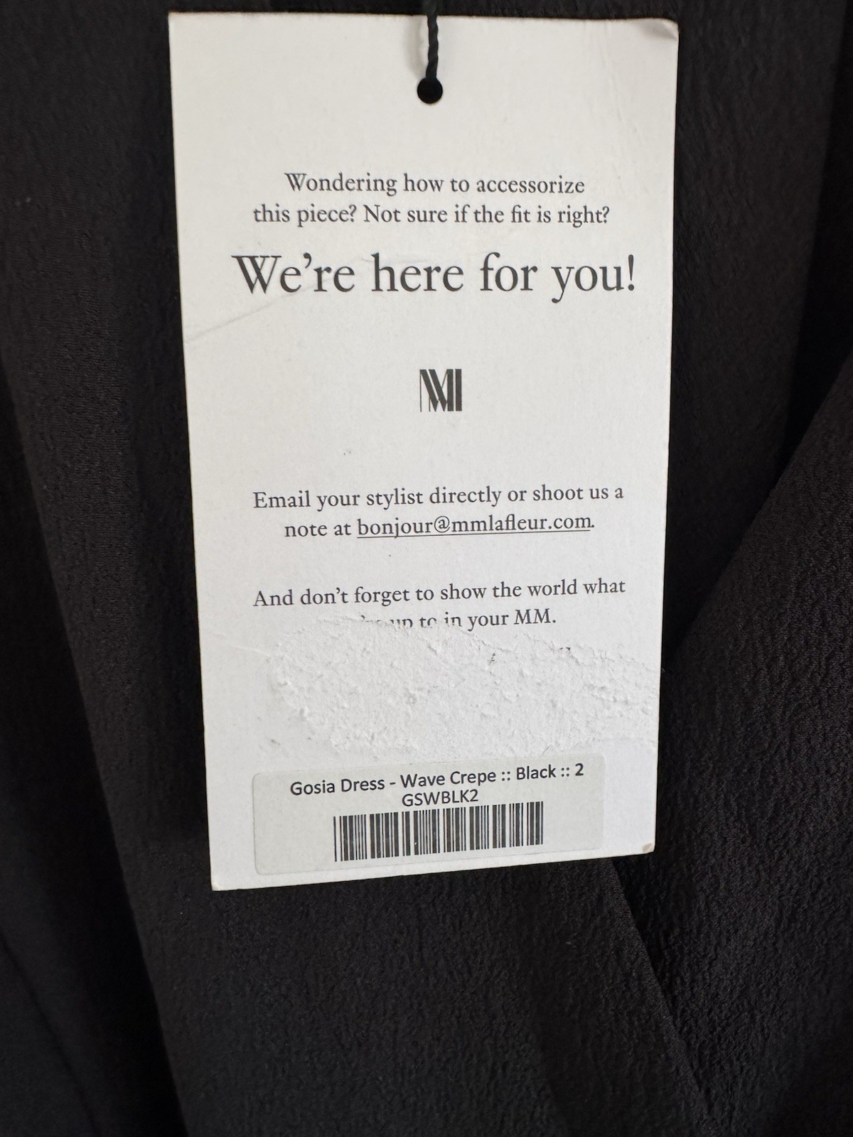 NWT MM Lafleur Black Wave Crepe Gosia Dress 2