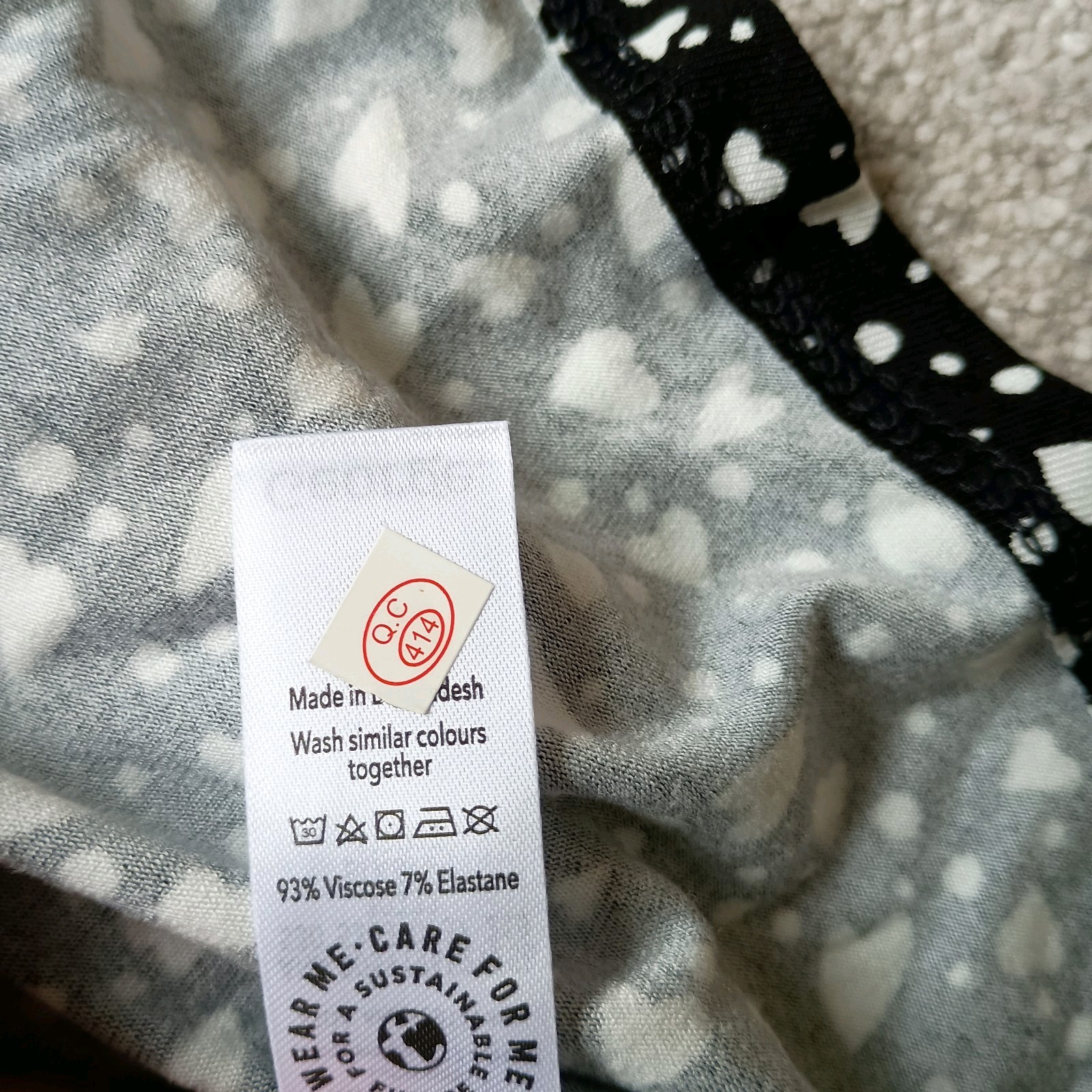 Long Black and White Heart Print Size 14 Dress by George Excellent Condition