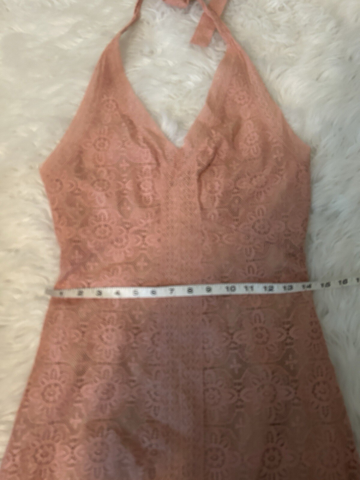 NWT Guess Size 2 Emery Pink Lace Halter Front Slit Evening Long Maxi Dress Boho