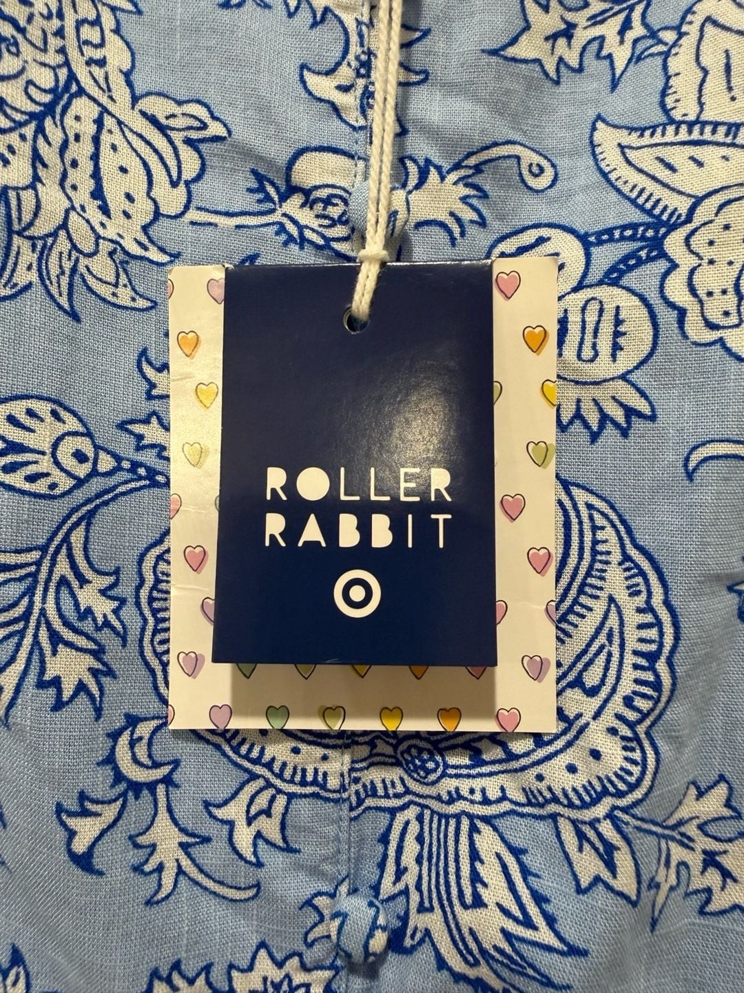 Roller Rabbit for Target Blue White Floral Print Midi Dress Size S