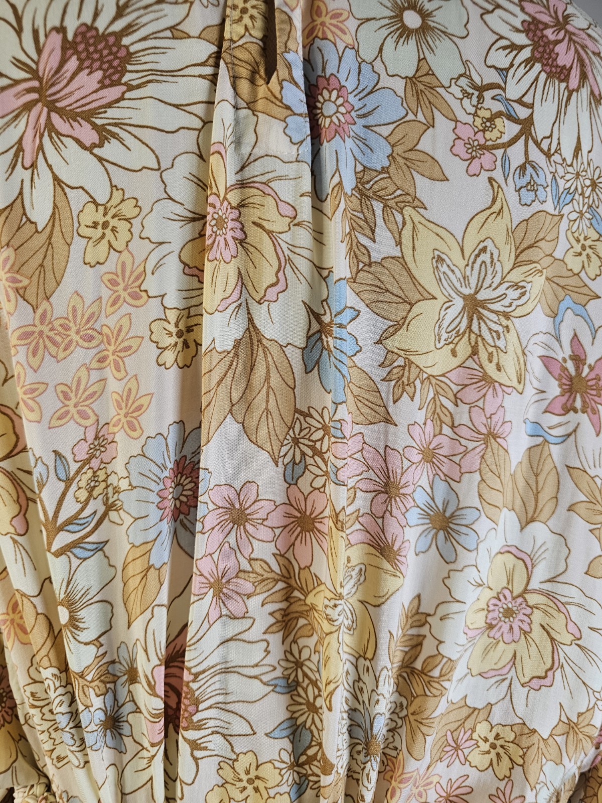 Vici Relaxed Floral Knoted Rope Belted Dress Women’s M Romantic Boho Ruffle