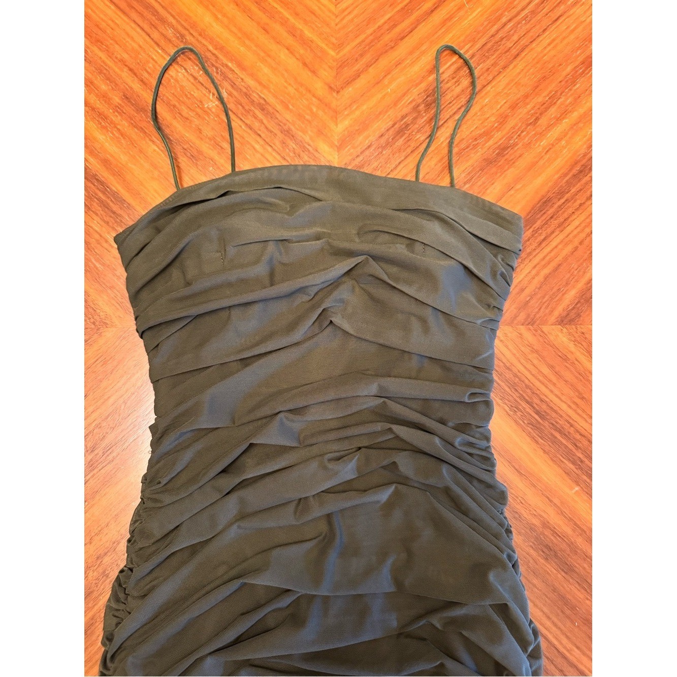 Princess Polly Olive Bodycon Ruched Mini Dress Size 6