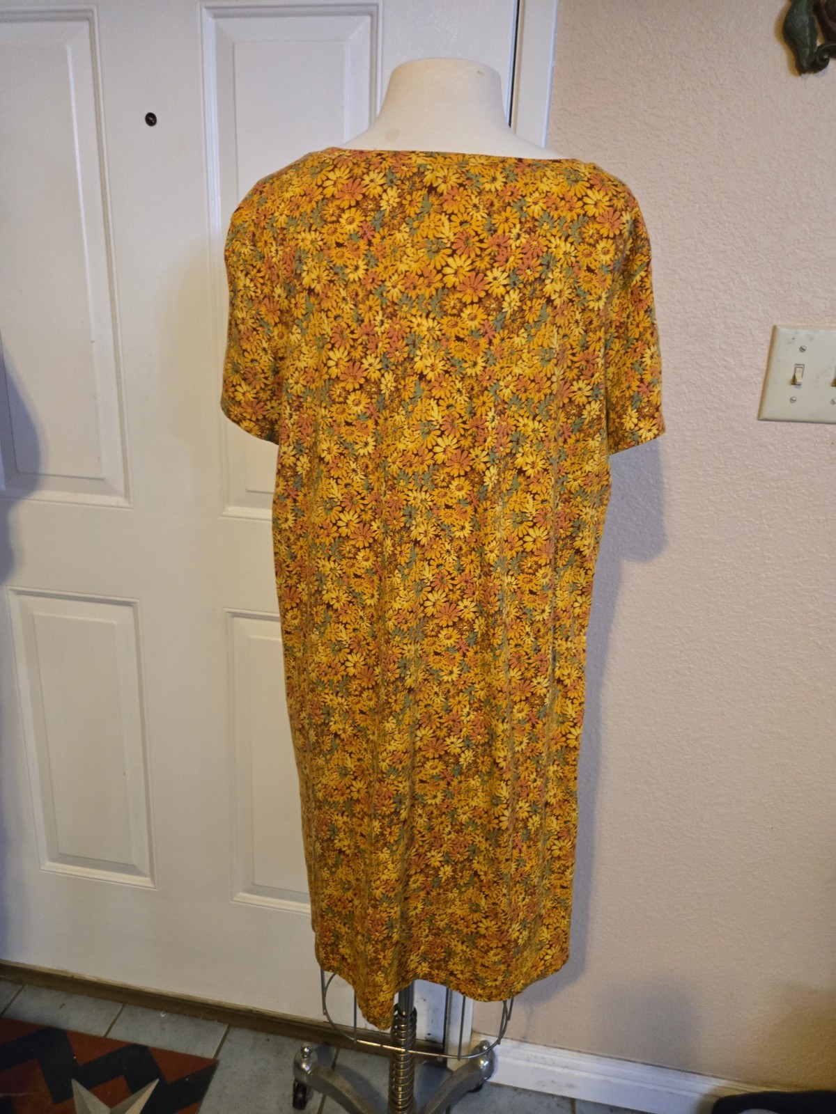 Toad&Co Women’s Yellow Floral Windmere II Dress Size XL Short Sleeve