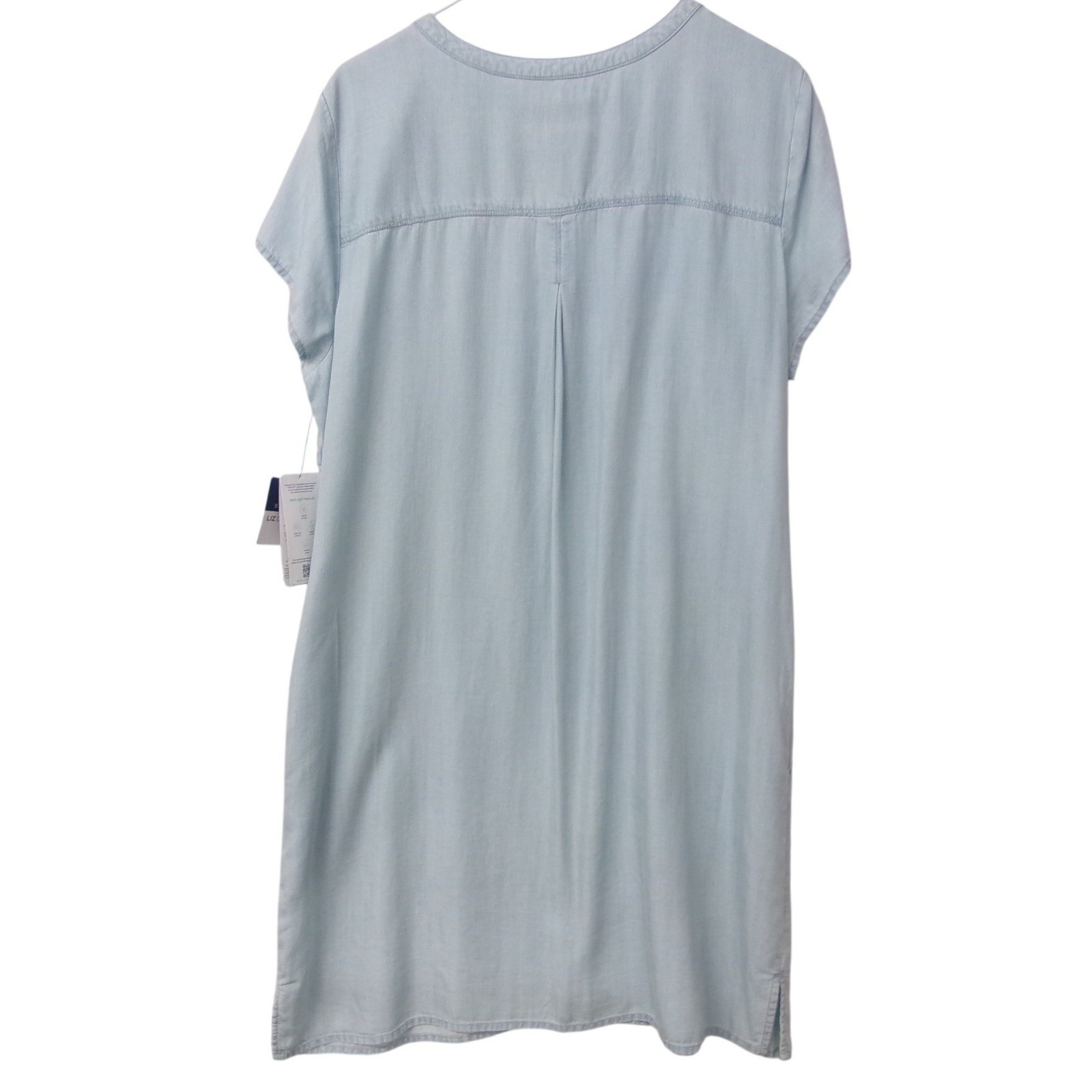Liz Claiborne Simply Liz Light Blue Tencel Lyocell Shirt Dress Large NWT