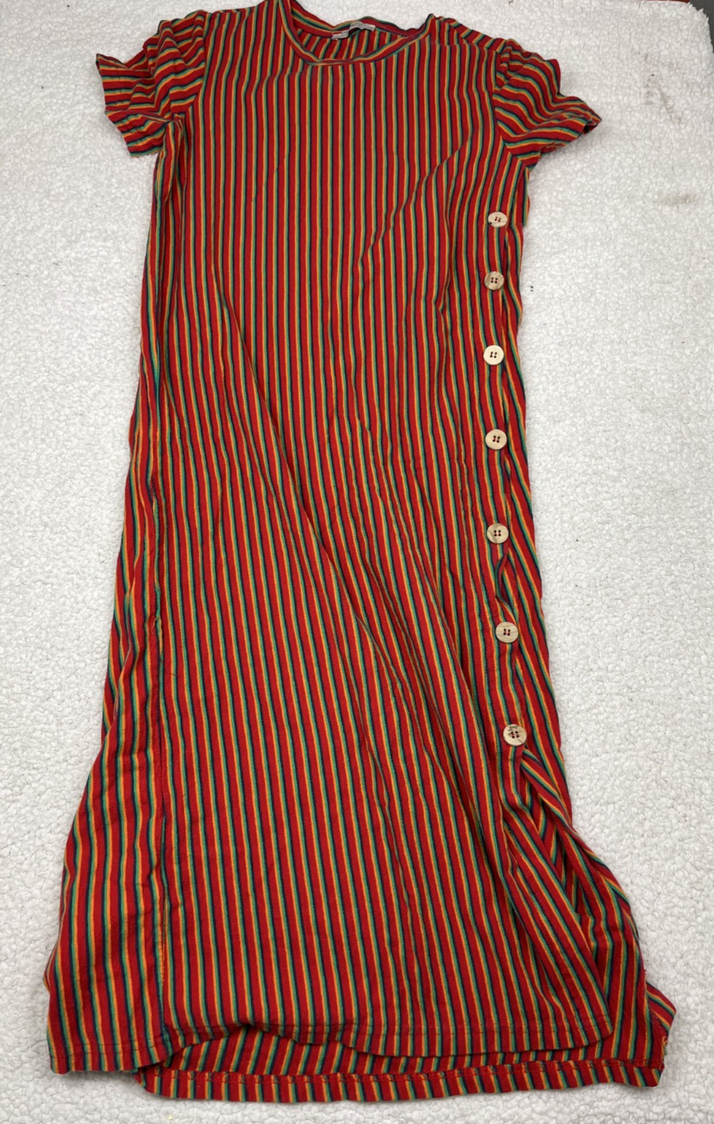 Zara Trafaluc Womens Dress Autumn Winter 17-18 Striped Multicolor Long Button
