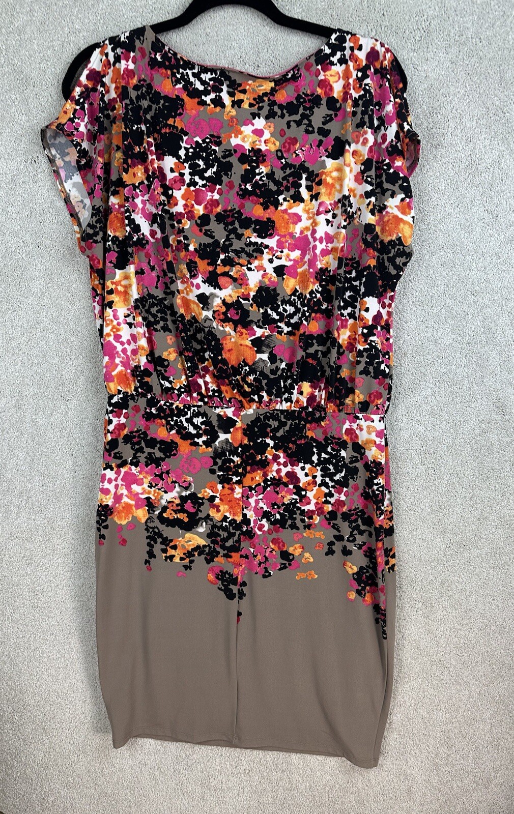 Evan Picone Dress Womens 10 Split Sleeve Round Neck Artsy Colorful Floral
