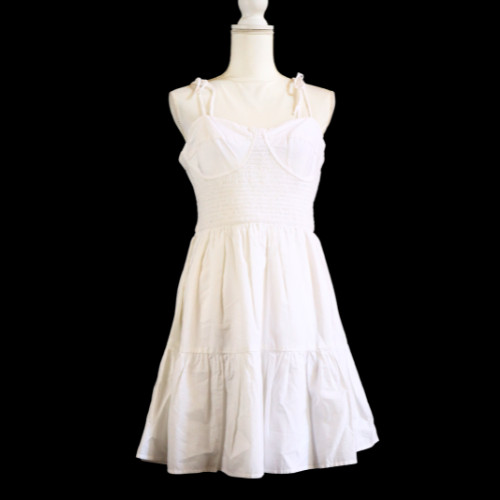 14th Place White Cotton Mini Sundress Juniors Size XL Fit Flare Ribbed NWT
