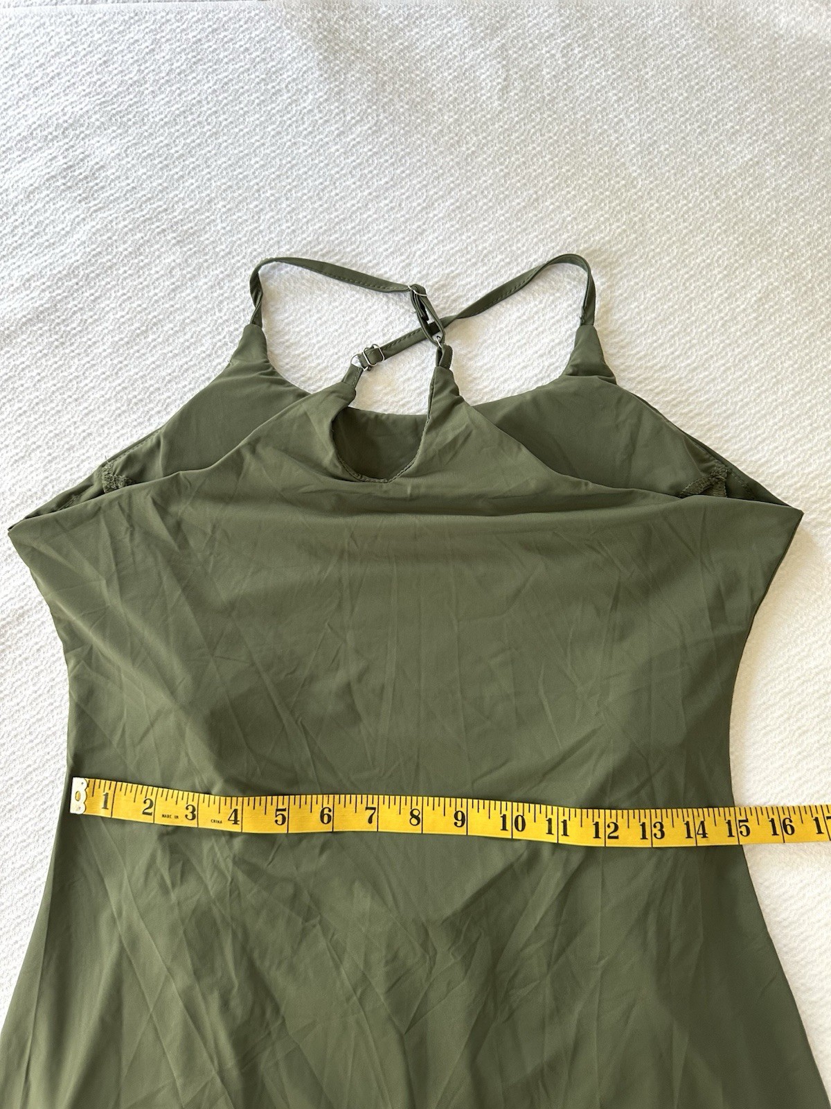 Athletic Tank Dress Cupped Shelf Bra & Shorts Women’s M Olive Green Yoga Workout