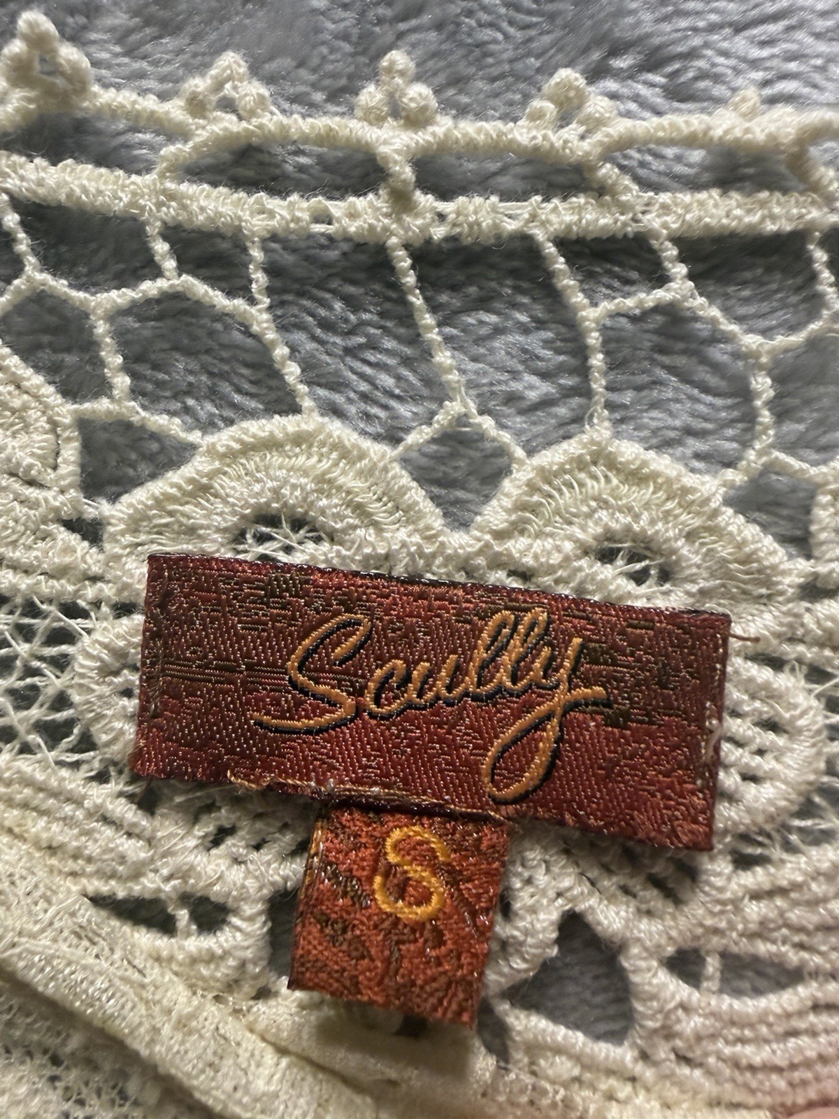 Scully Dress Womens S Beige Western Fringe Boho Crochet Lace Tunic Tribal Lined