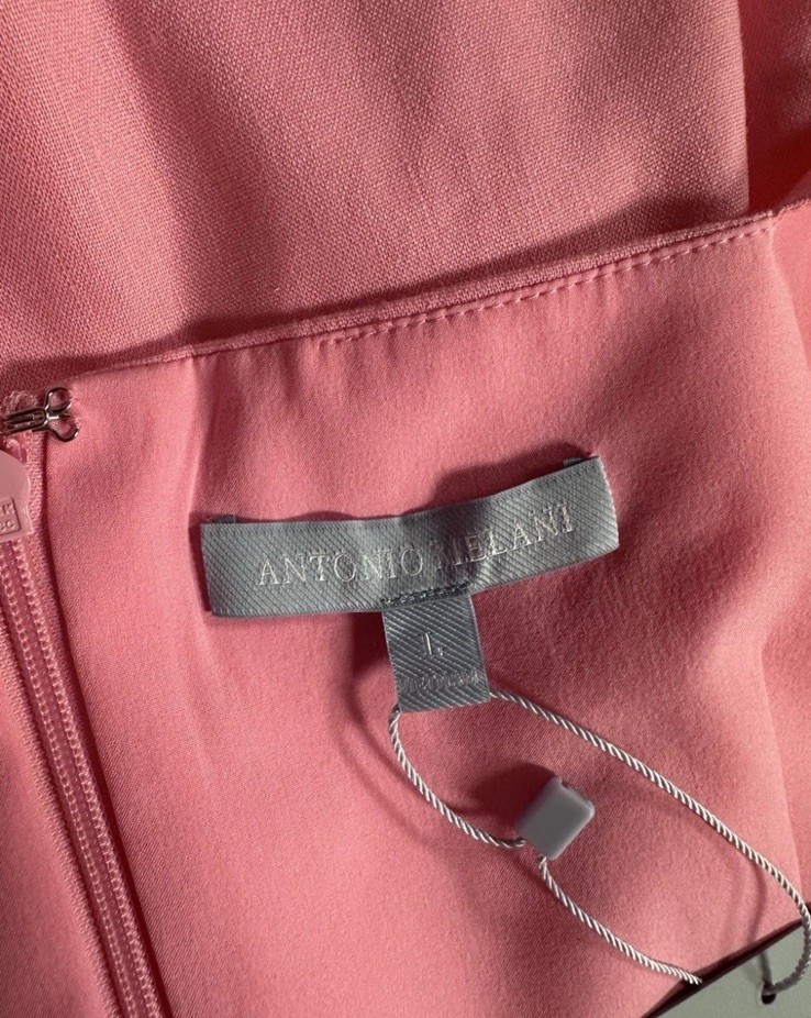 Antonio Melani Mini Dress Shift Large Sleeveless Linen Blend Pink Pockets $159