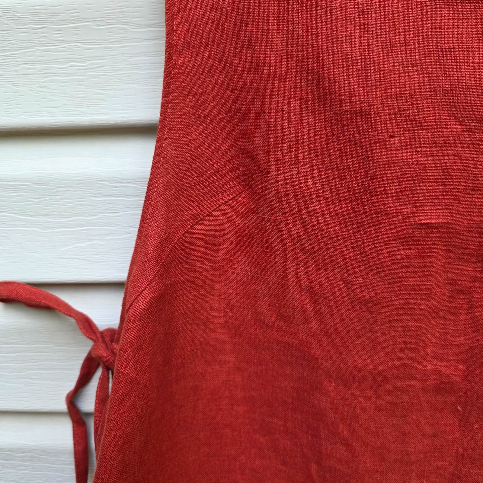 Simon Miller Linen Lagenlook Tunic Dress Rust Red Open Side Layer USA Sz 1 Lagom