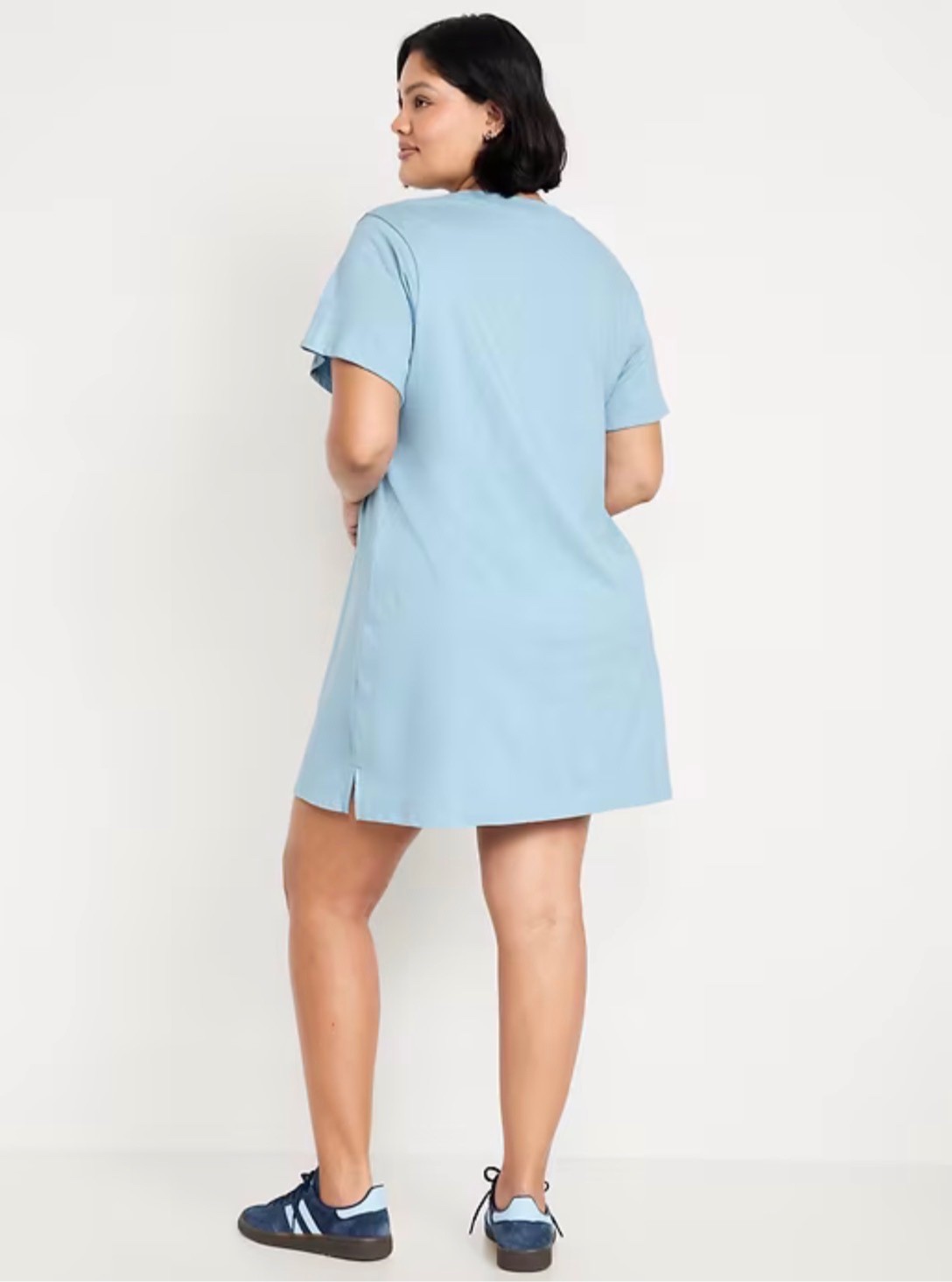 Old Navy Women’s Vintage Crew-Neck Mini T-Shirt Dress Cool Rain Size Large