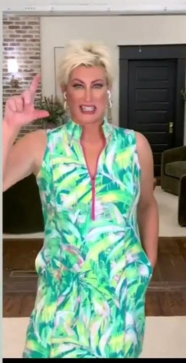 Belle Body by Kim Gravel Zip Sport Dress – Women’s 5XP – Green Paradise Preppy