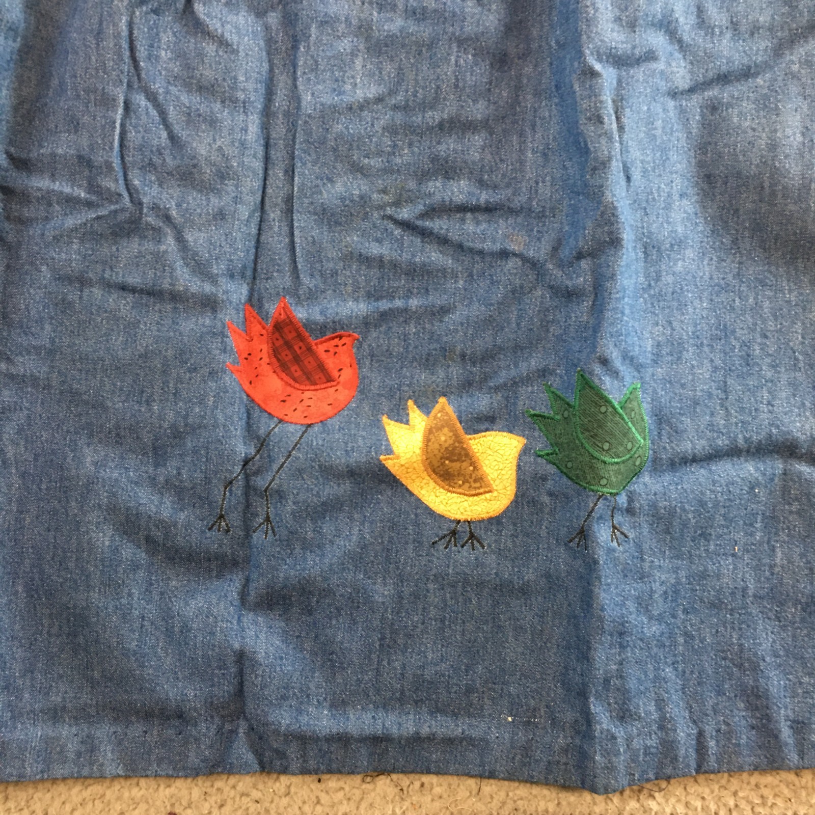 Sun Belt Denim Dress Womens Medium Sleeveless Embroidered Casual Cotton Blue