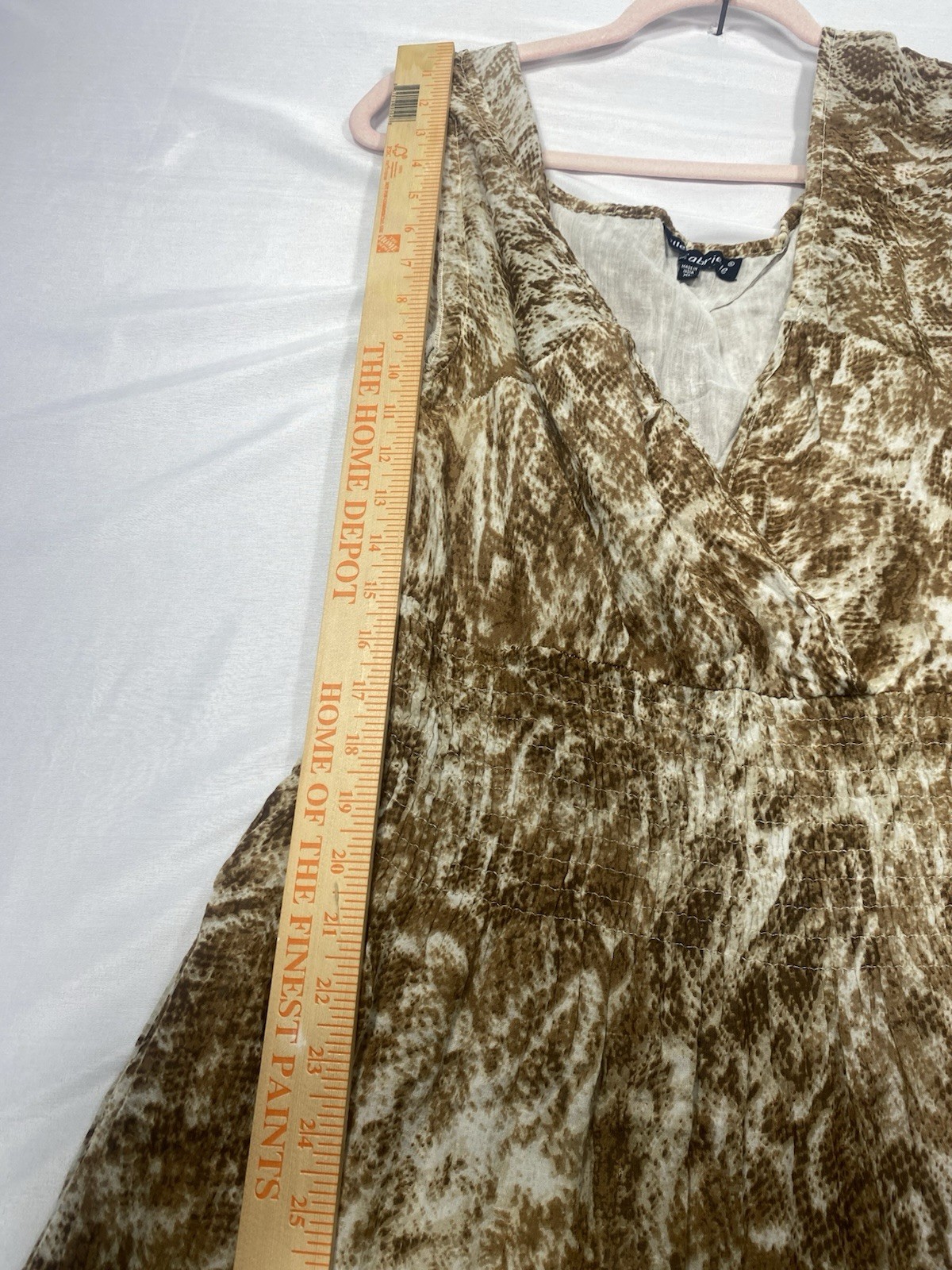 Millenium XL Brown Snakeskin Print Sleeveless Faux Wrap Maxi Dress Boho