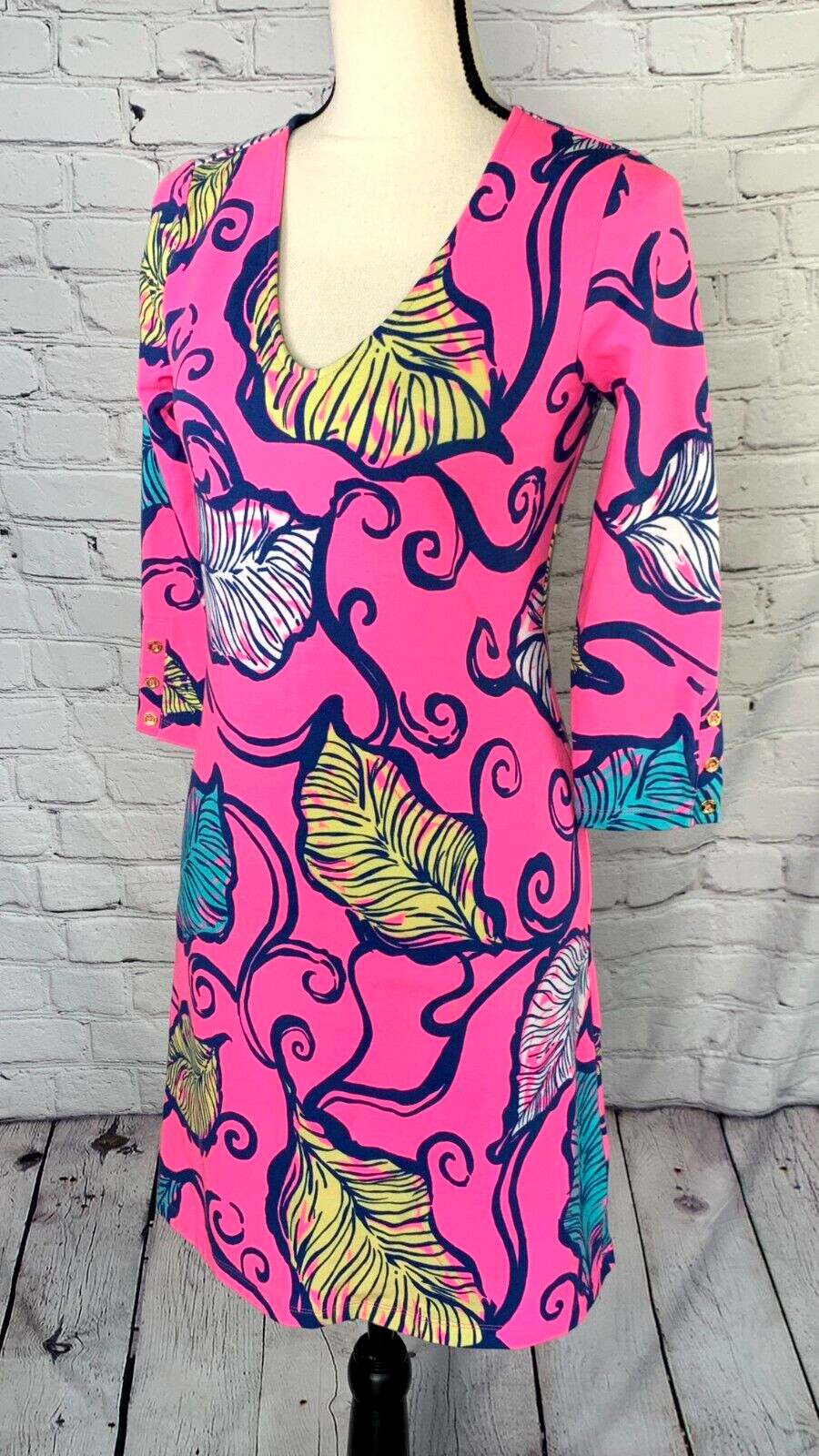 NEW Lilly Pulitzer Clarke Leaves in the Breeze Tropical Terry Cotton Dress Small