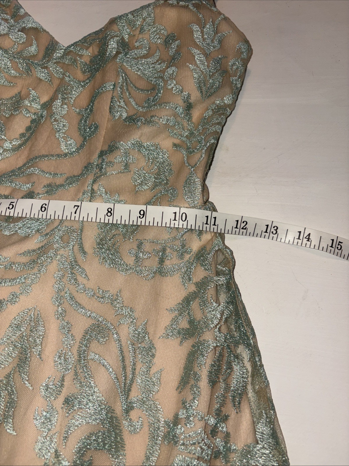 Speechless Nude Mint Opulent Embellished Lace Prom Formal Dress Junior 1