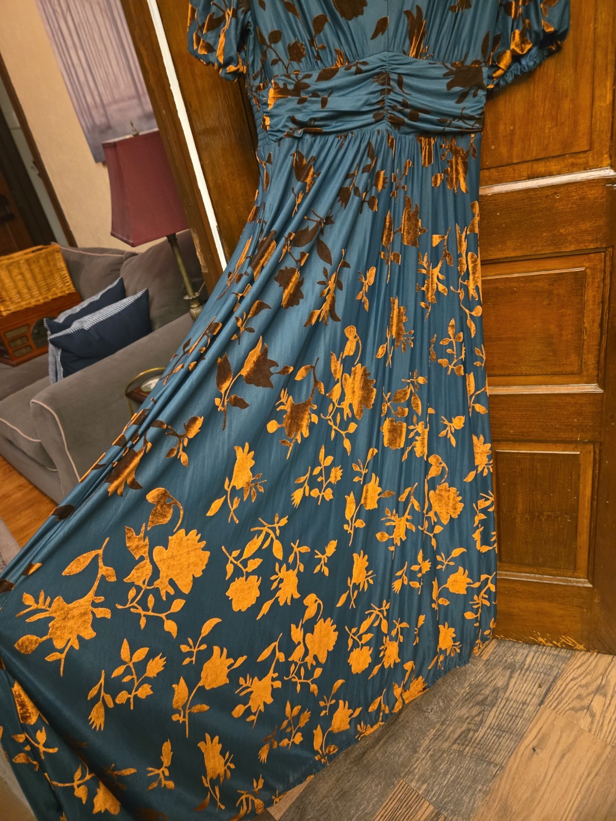 Baltic Born Leslie Large Gown Forest Fairy Floral Velvet Burnout Whimsigoth Boho