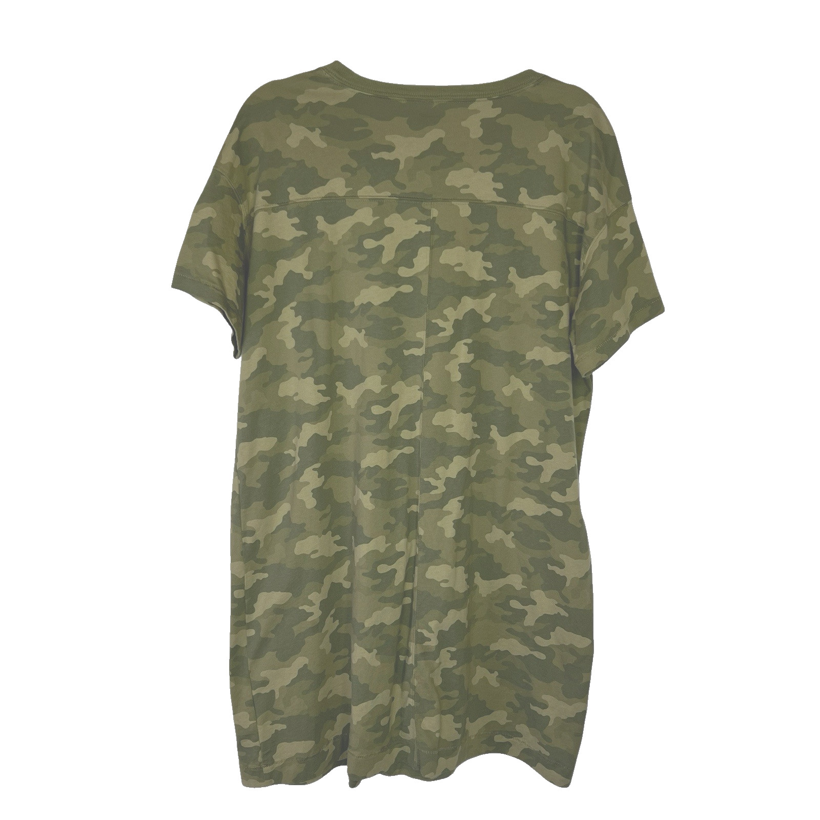 Old Navy Easy Tee Mini Women’s Cotton Green Camouflage T Shirt Dress Size Large