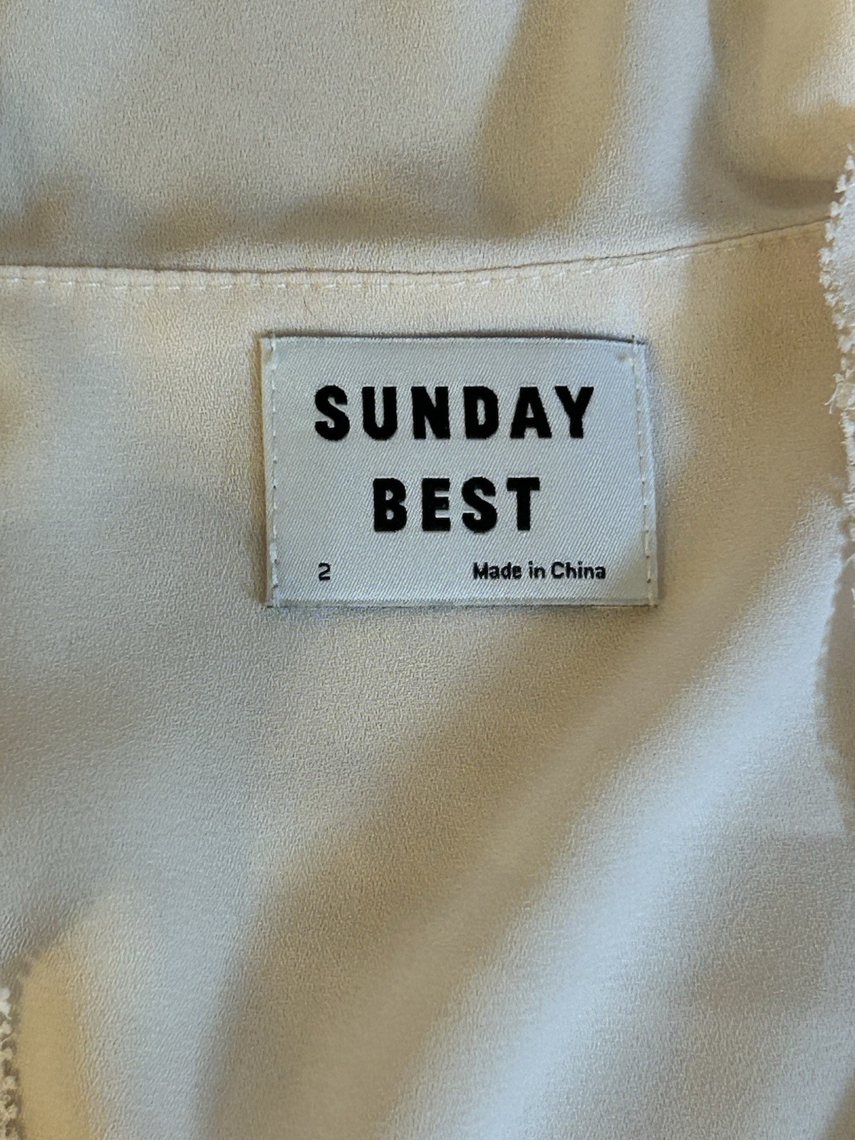 Sunday Best Ivory Chiffon V Neck High Low Wrap Mini Dress Ruffle Hem Size 2