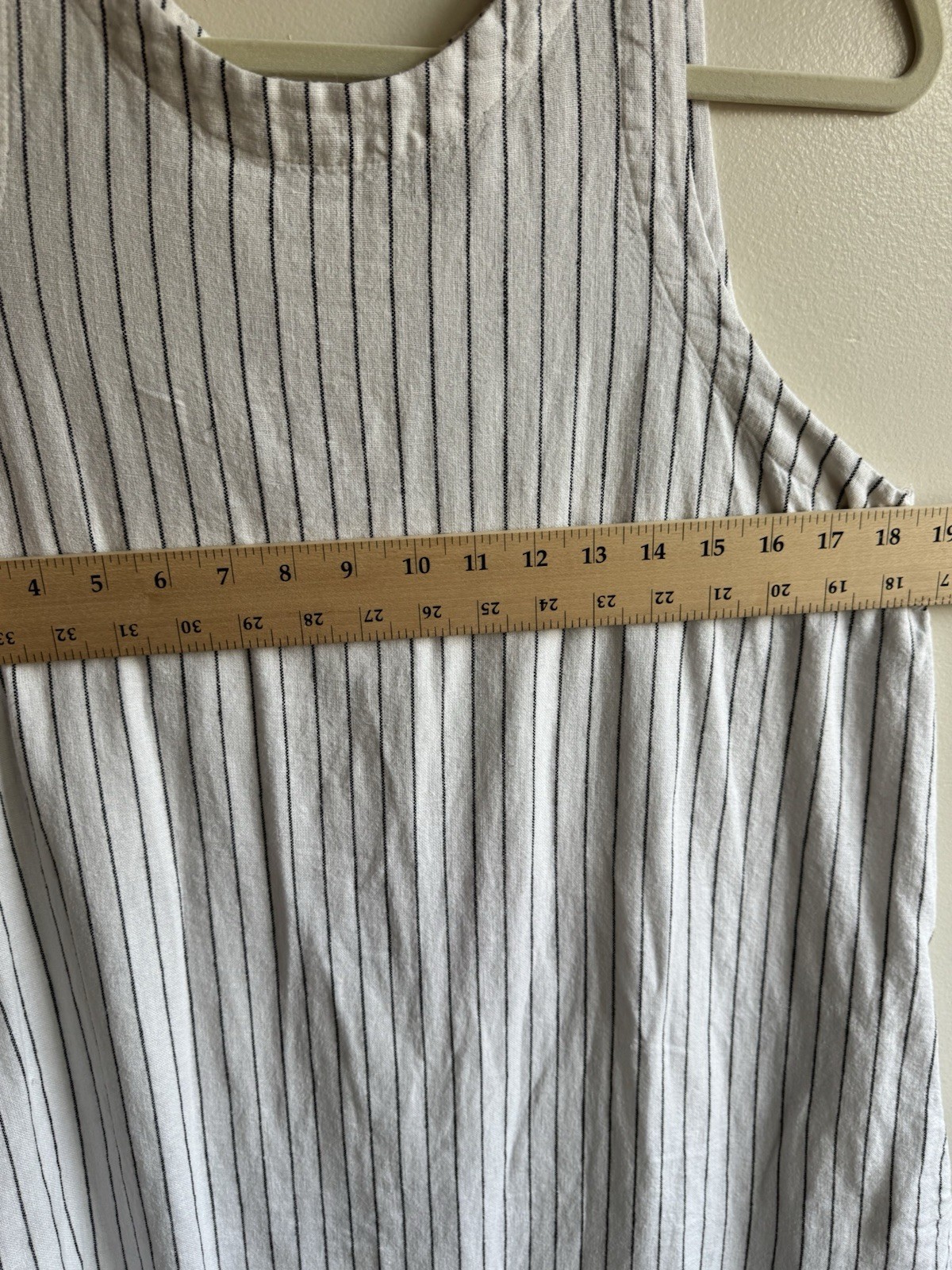 A New Day Linen Blend Sleeveless Shift Dress Women’s Medium Black White Stripe