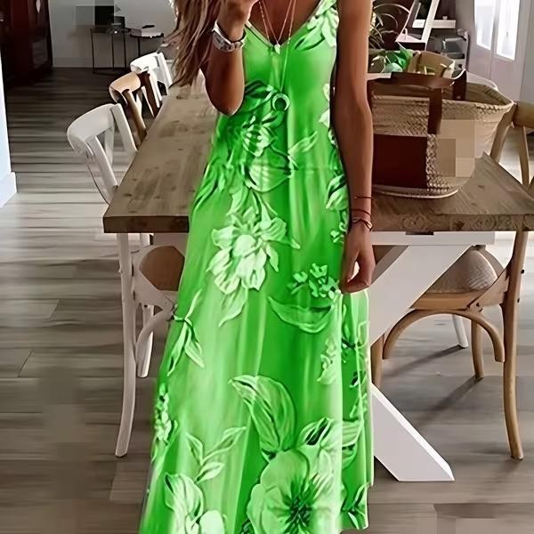 2XL Size 14/16 – Hawaiian Flowers (Suspender) Dress – Bohemian Flowing ✨New